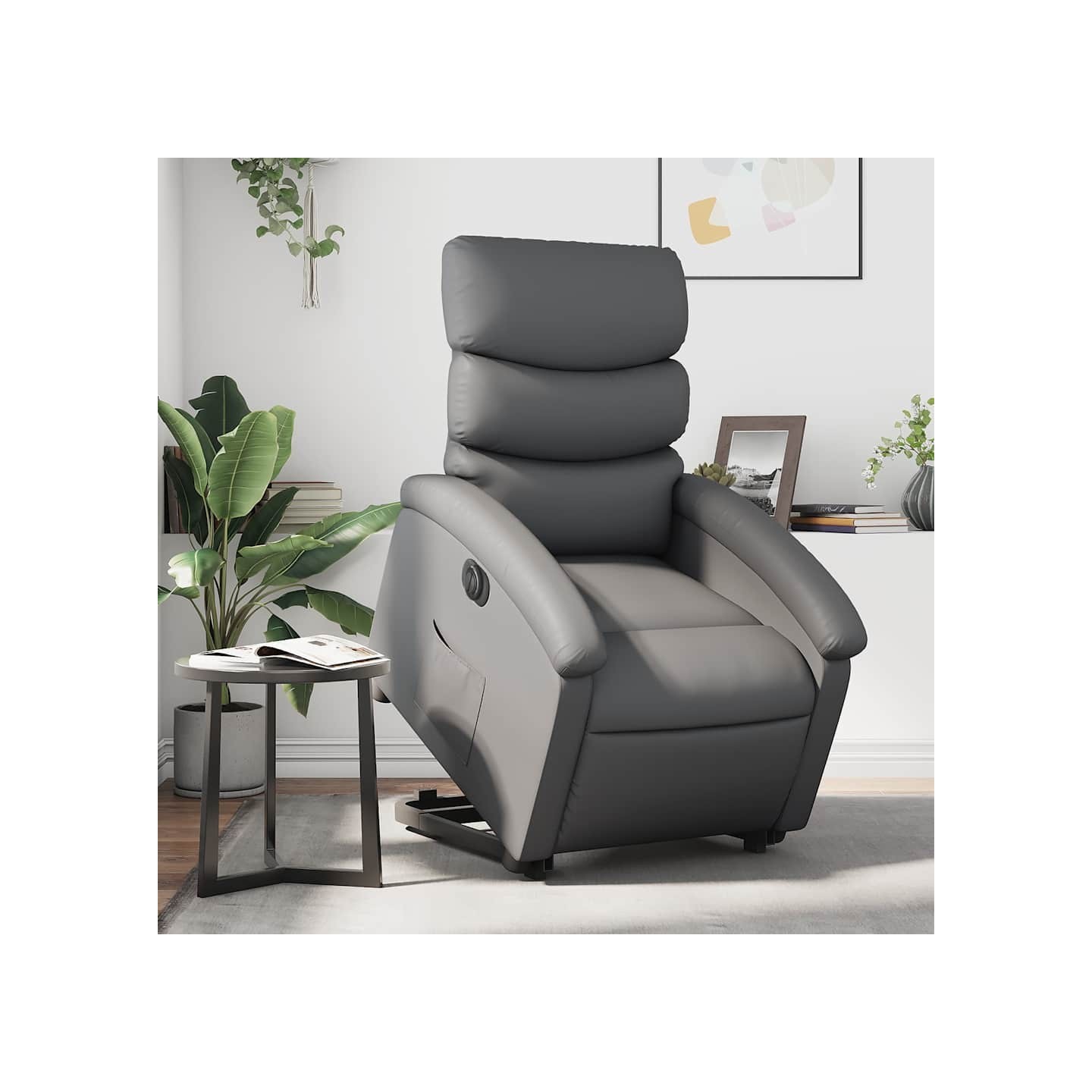 Fauteuil inclinable électrique gris similicuir