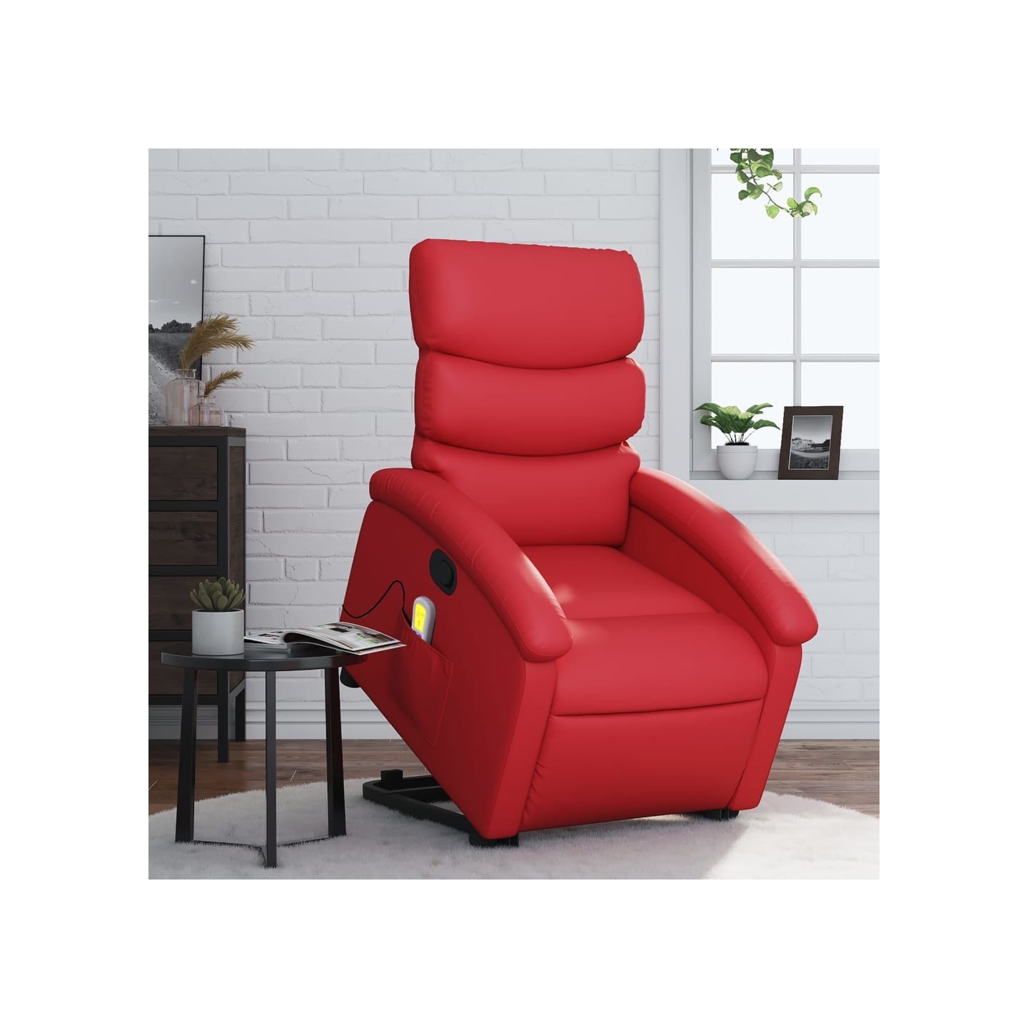 Fauteuil inclinable de massage Rouge Similicuir
