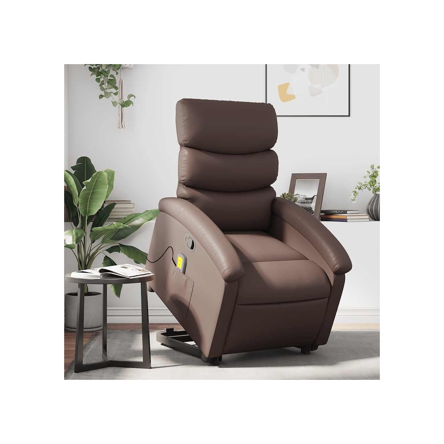 Fauteuil inclinable de massage Marron Similicuir