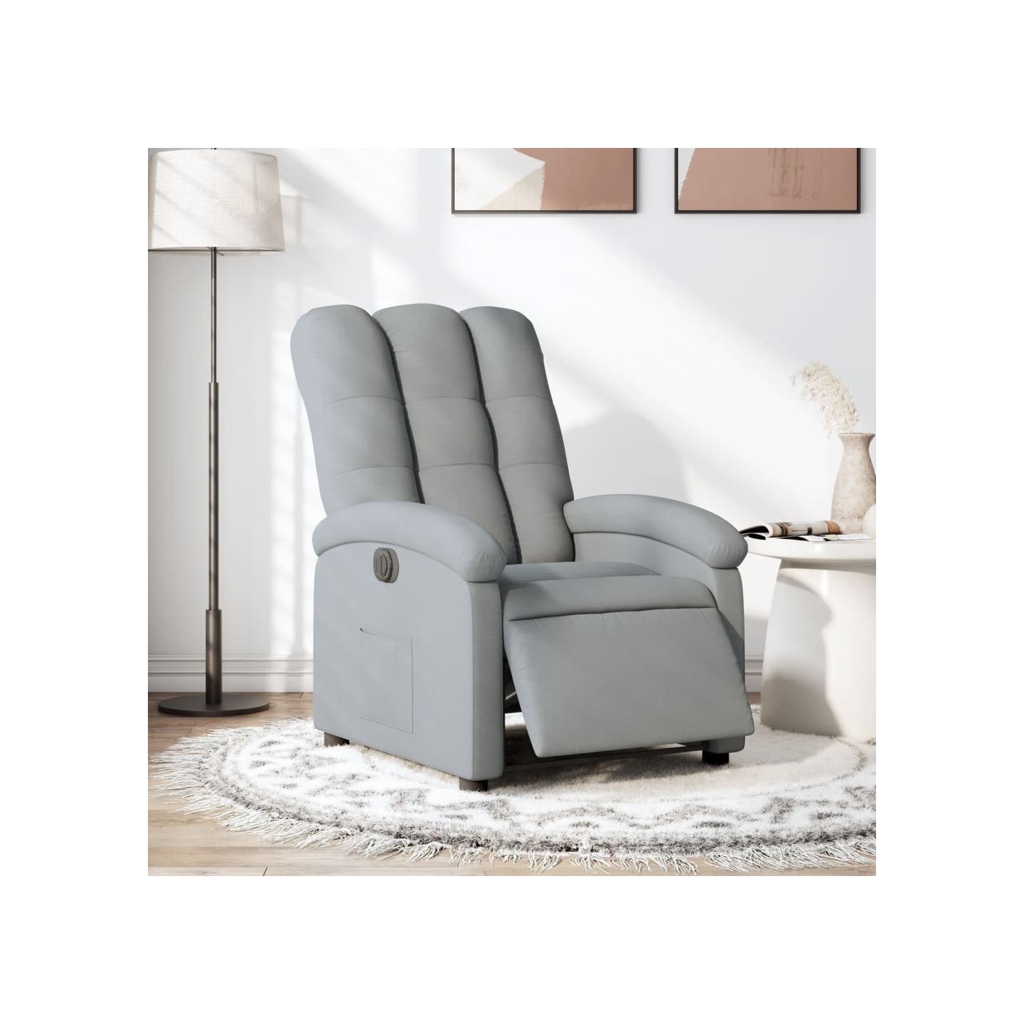 Fauteuil inclinable électrique Gris clair Tissu