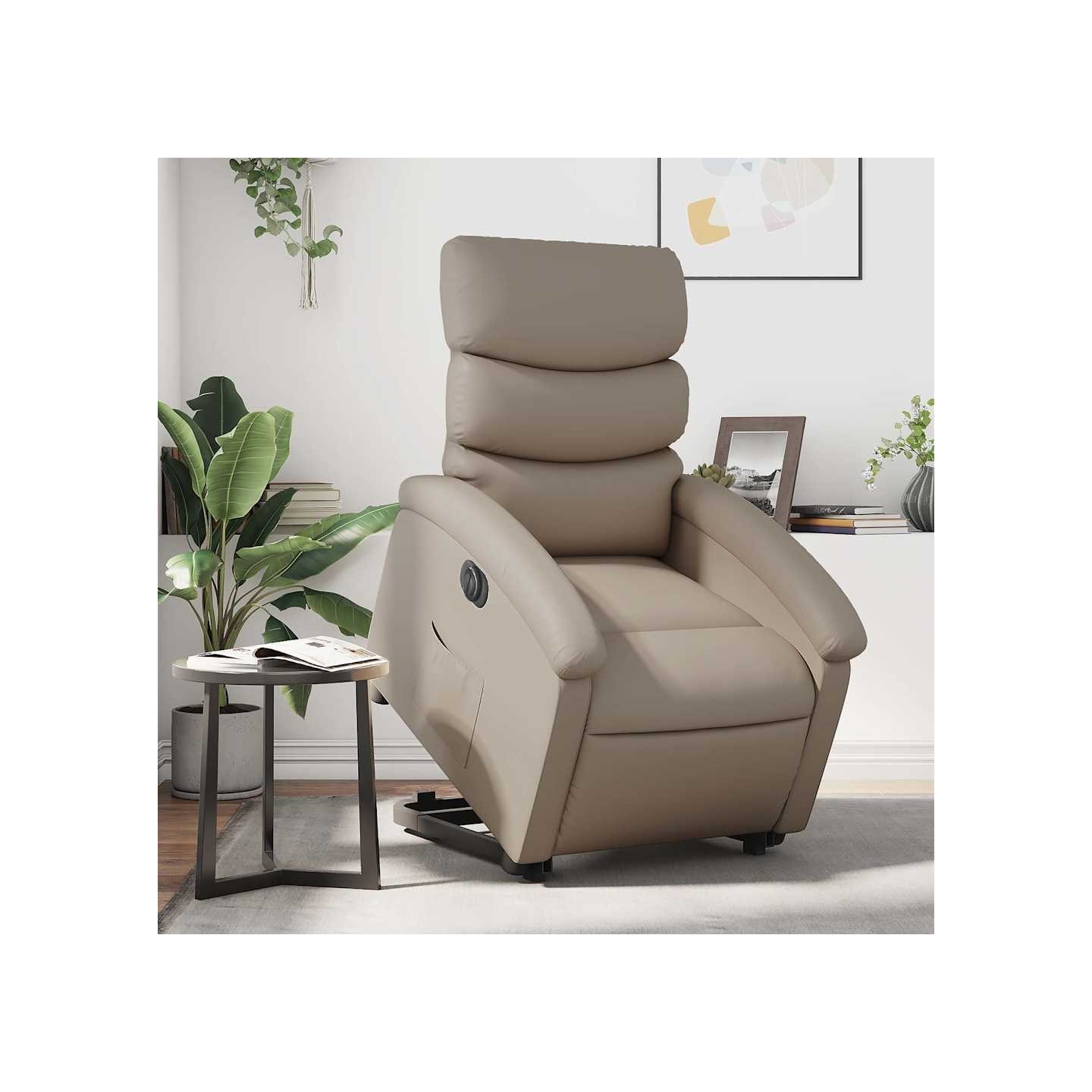 Fauteuil inclinable électrique cappuccino similicuir