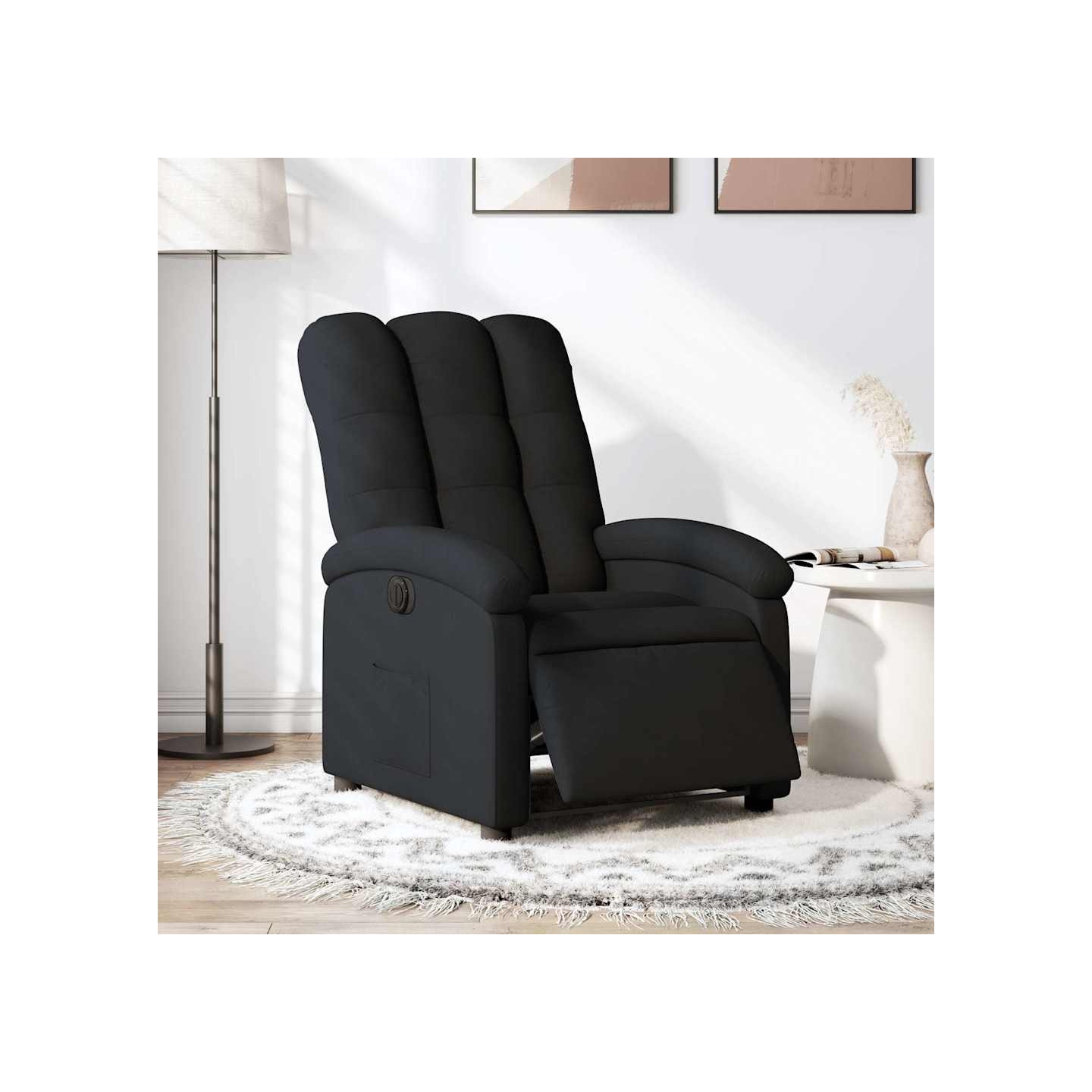 Fauteuil inclinable électrique Noir Tissu