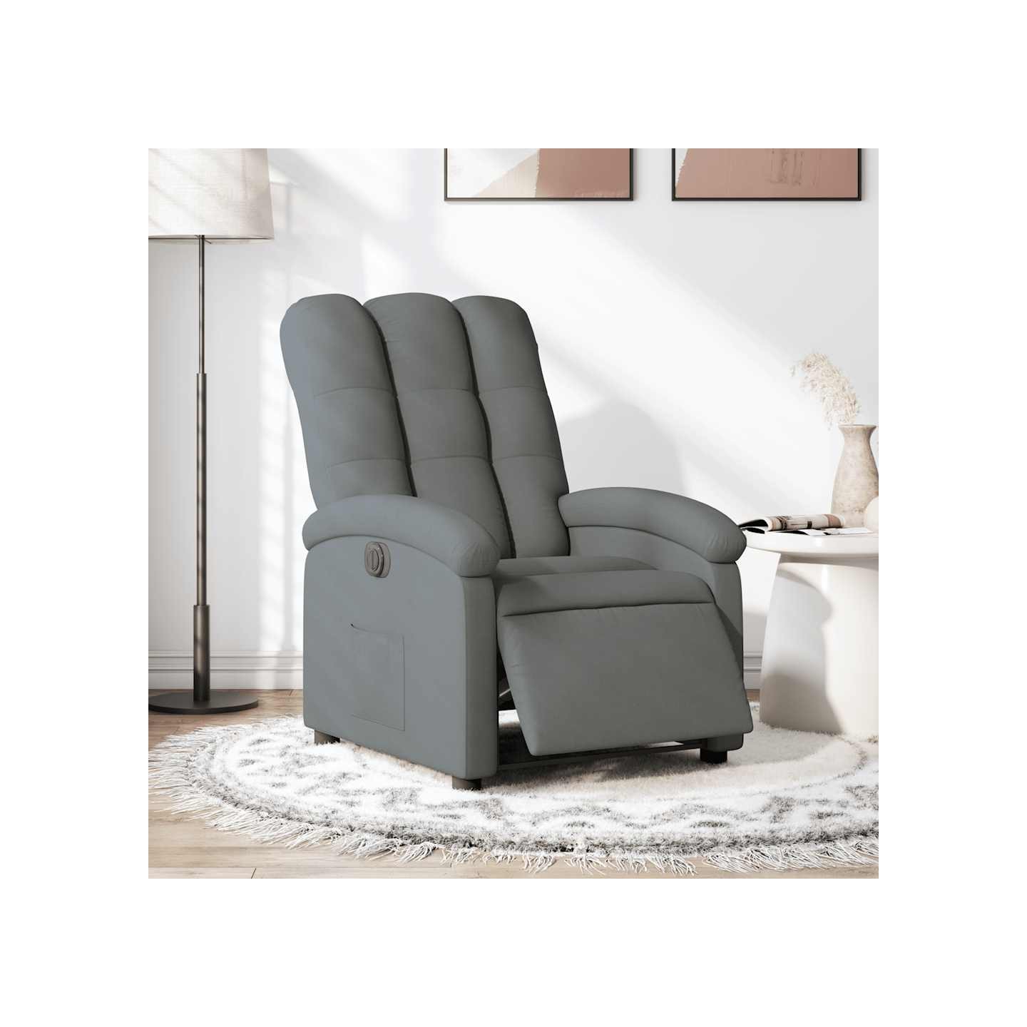 Fauteuil inclinable électrique Gris foncé Tissu