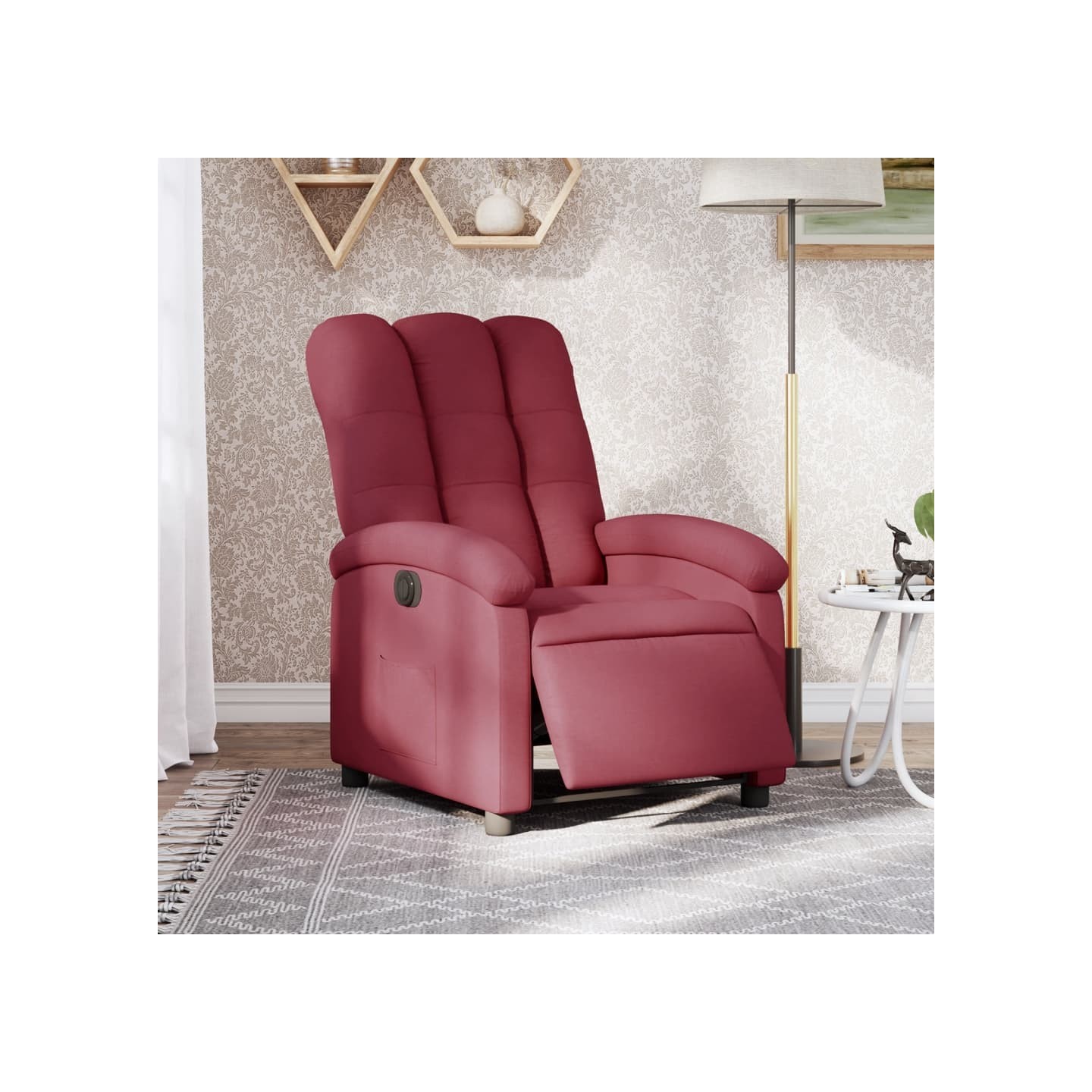 Fauteuil inclinable électrique Rouge bordeaux Tissu