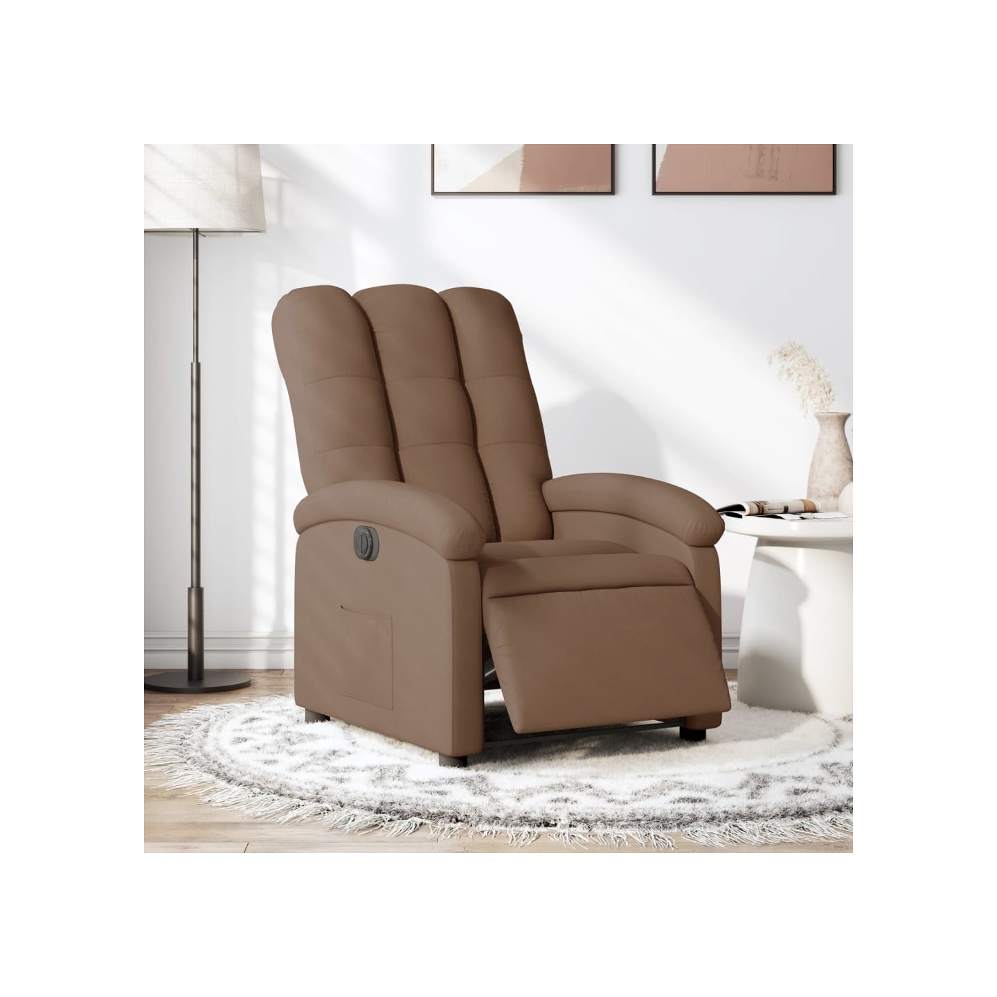 Fauteuil inclinable électrique Marron Tissu