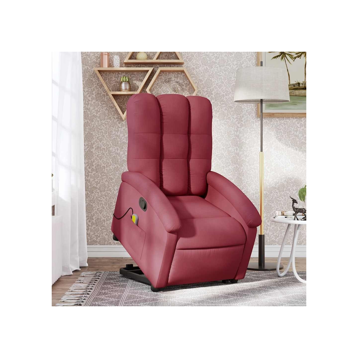 Fauteuil inclinable de massage Rouge bordeaux Tissu
