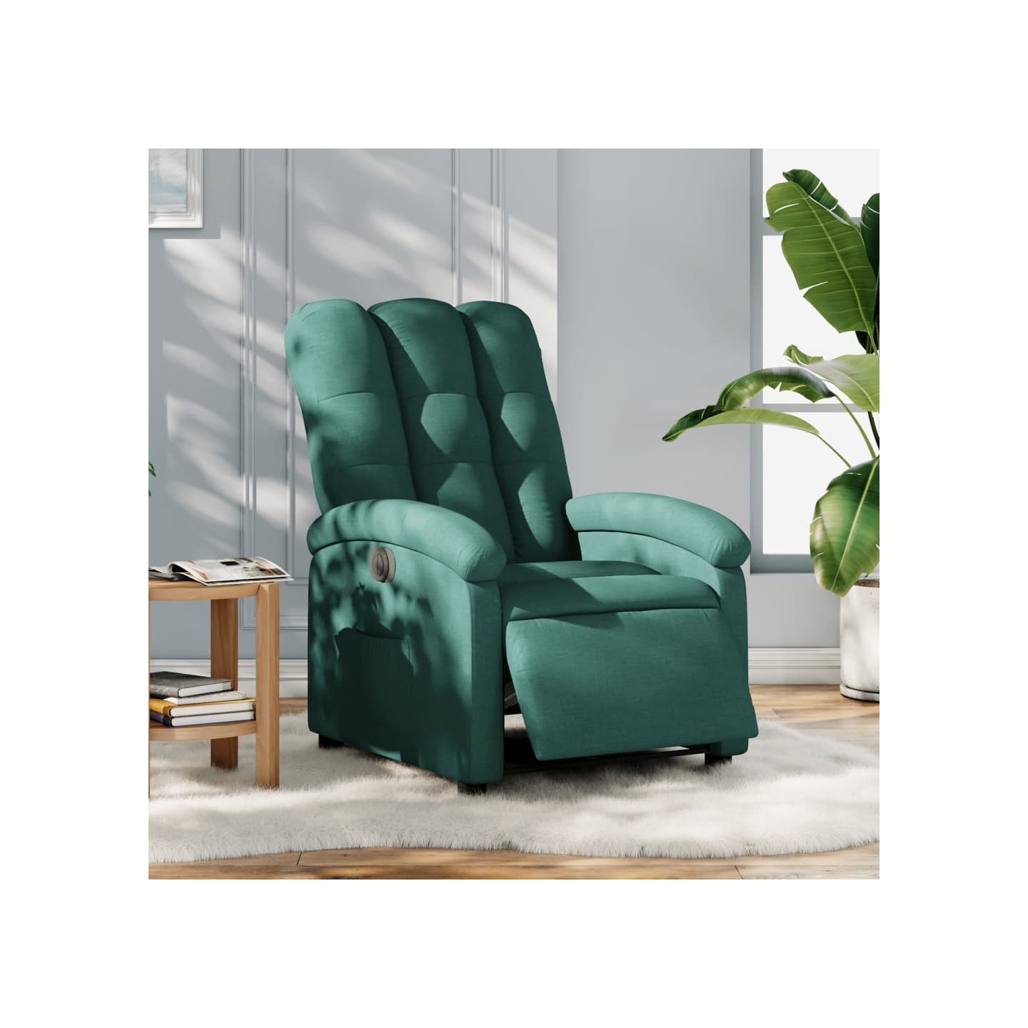 Fauteuil inclinable électrique Vert foncé Tissu