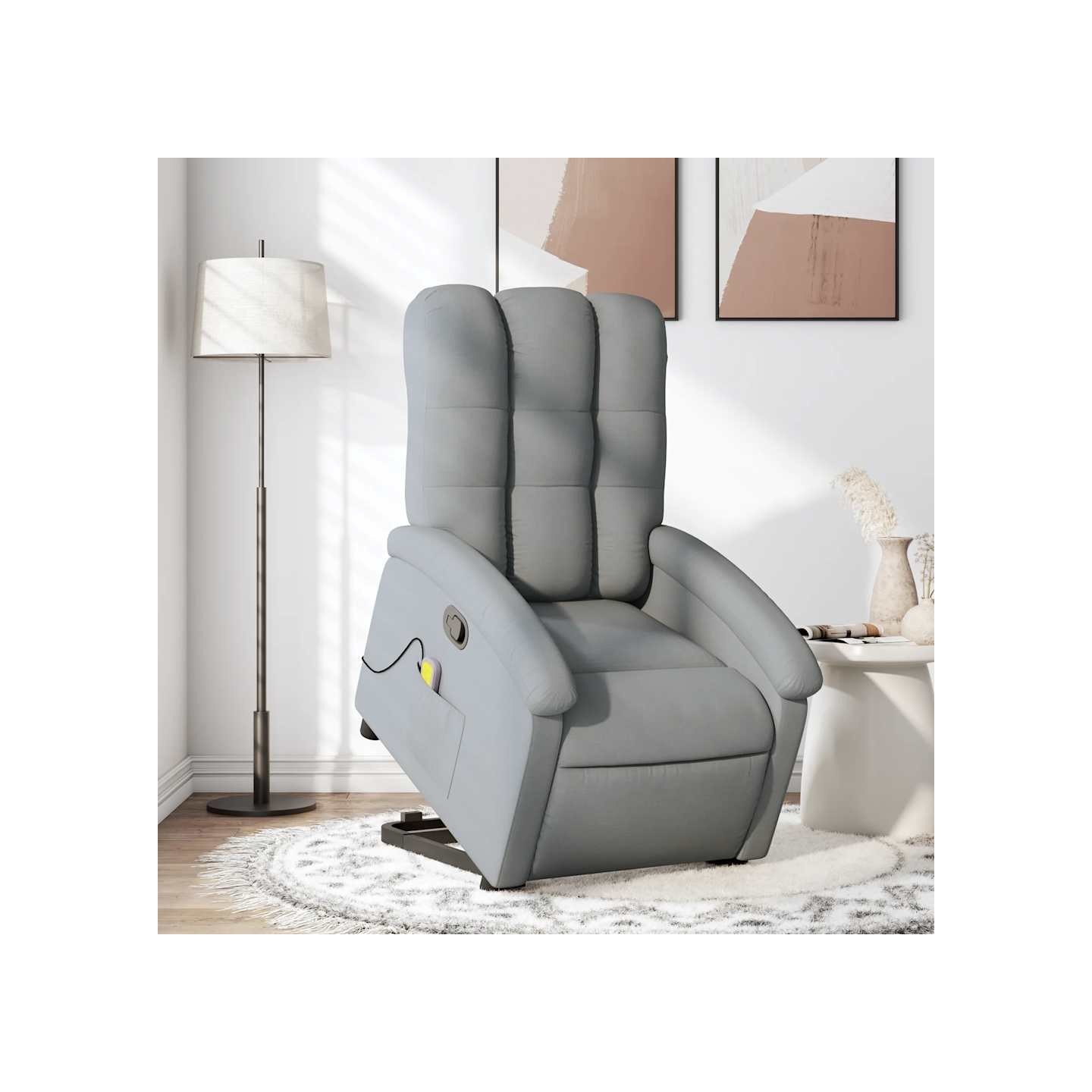 Fauteuil de massage inclinable Gris clair Tissu