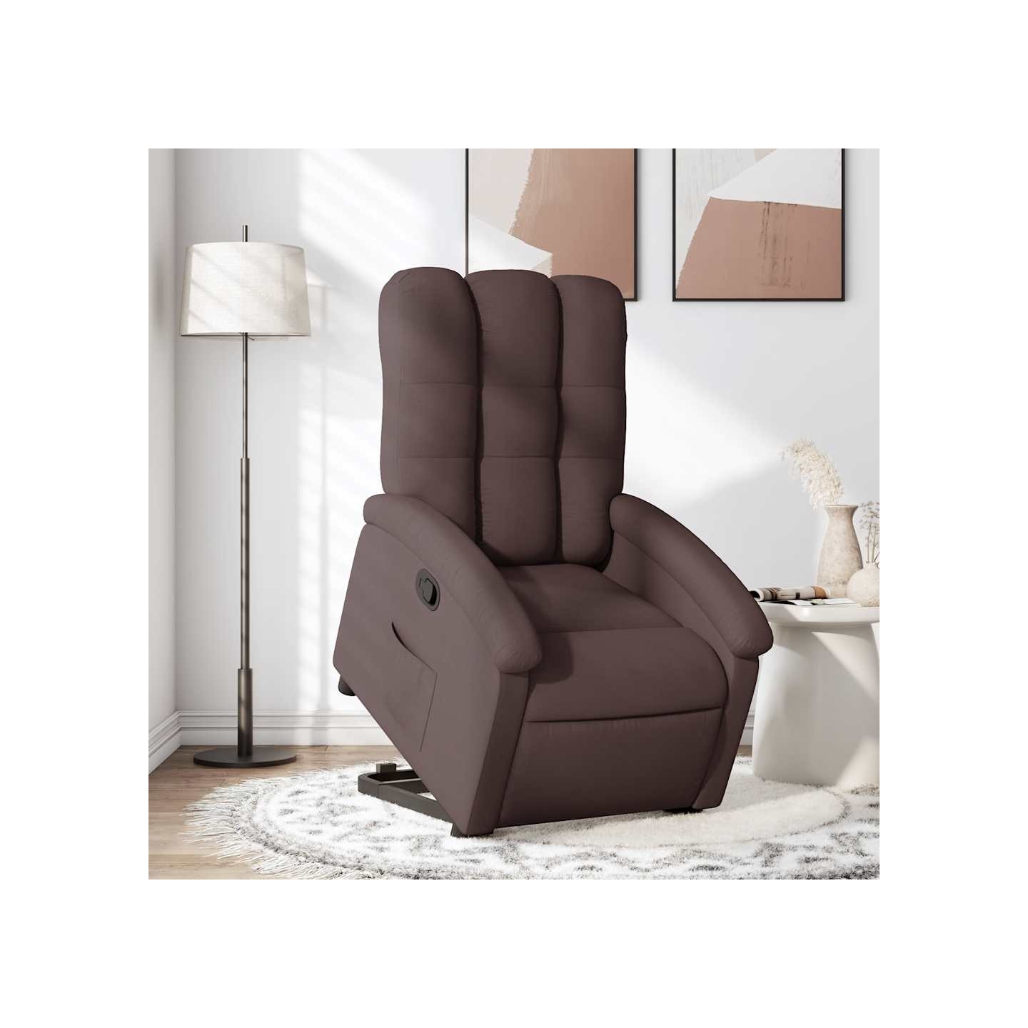 Fauteuil inclinable marron foncé tissu