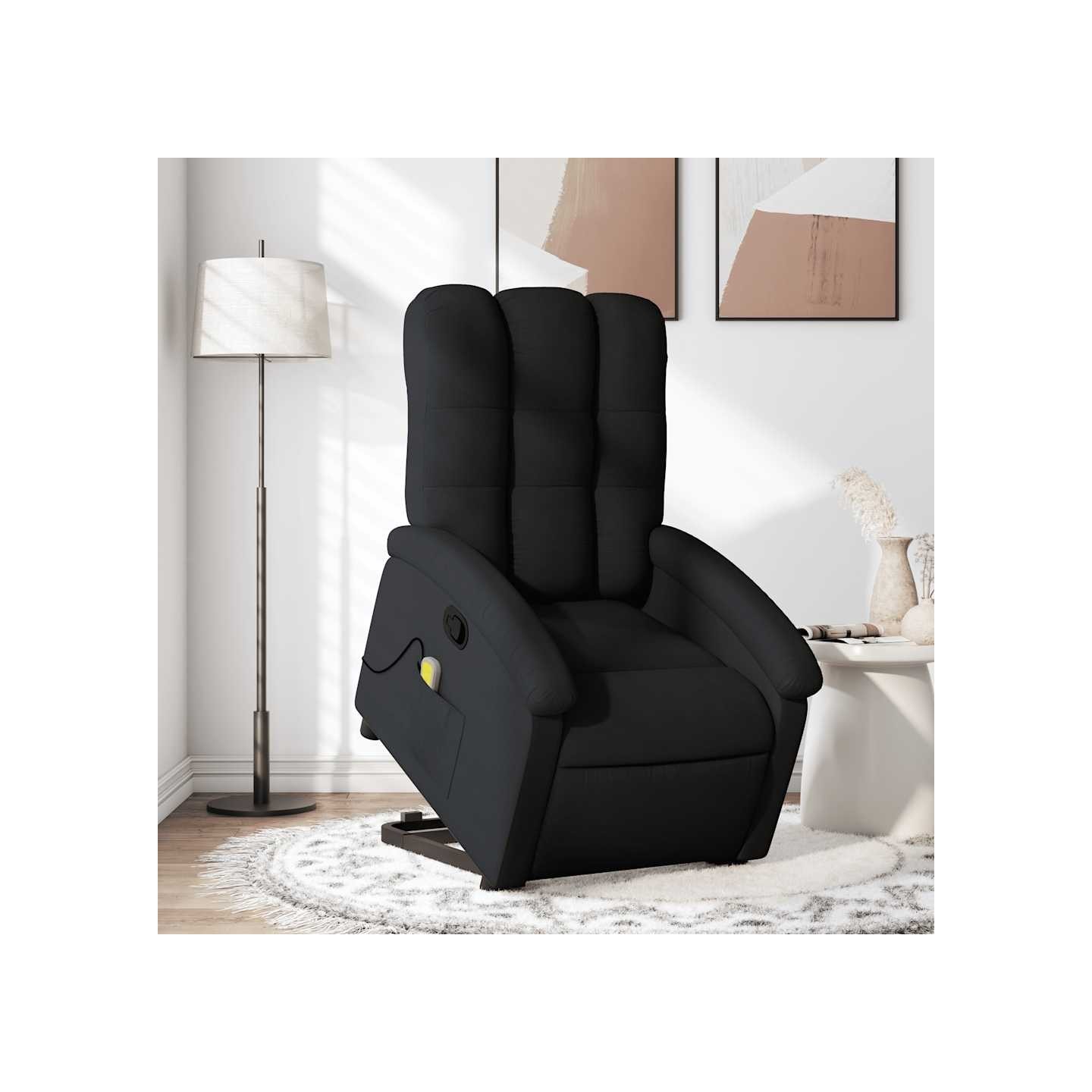 Fauteuil de massage inclinable Noir Tissu