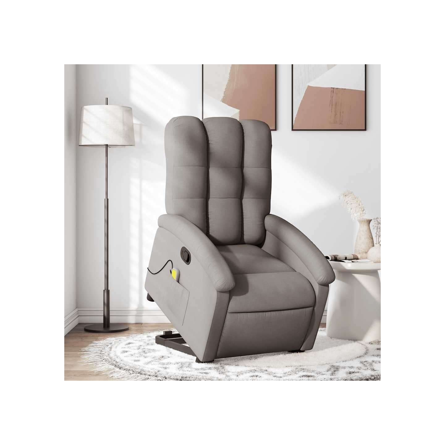 Fauteuil inclinable de massage Taupe Tissu