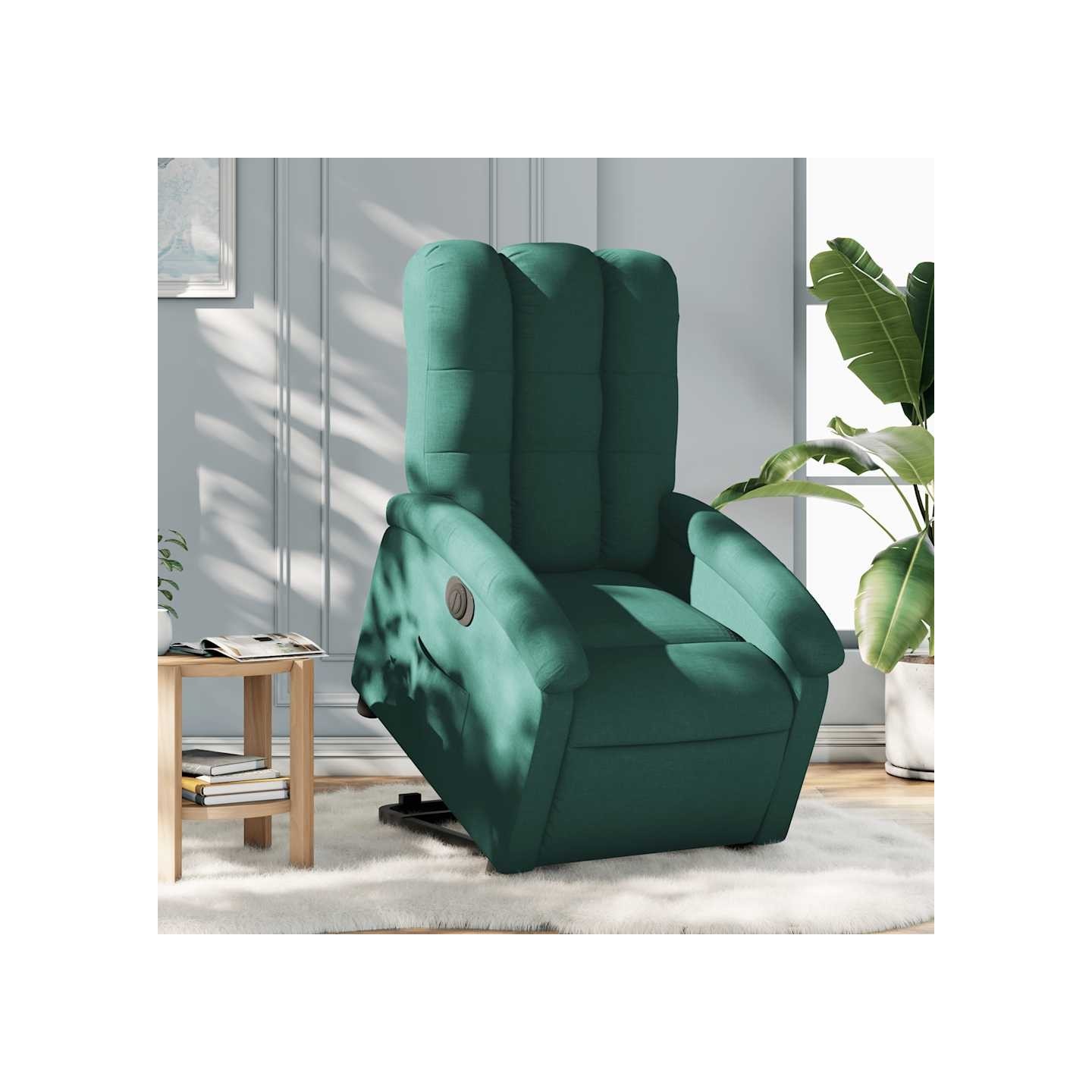 Fauteuil inclinable électrique vert foncé tissu