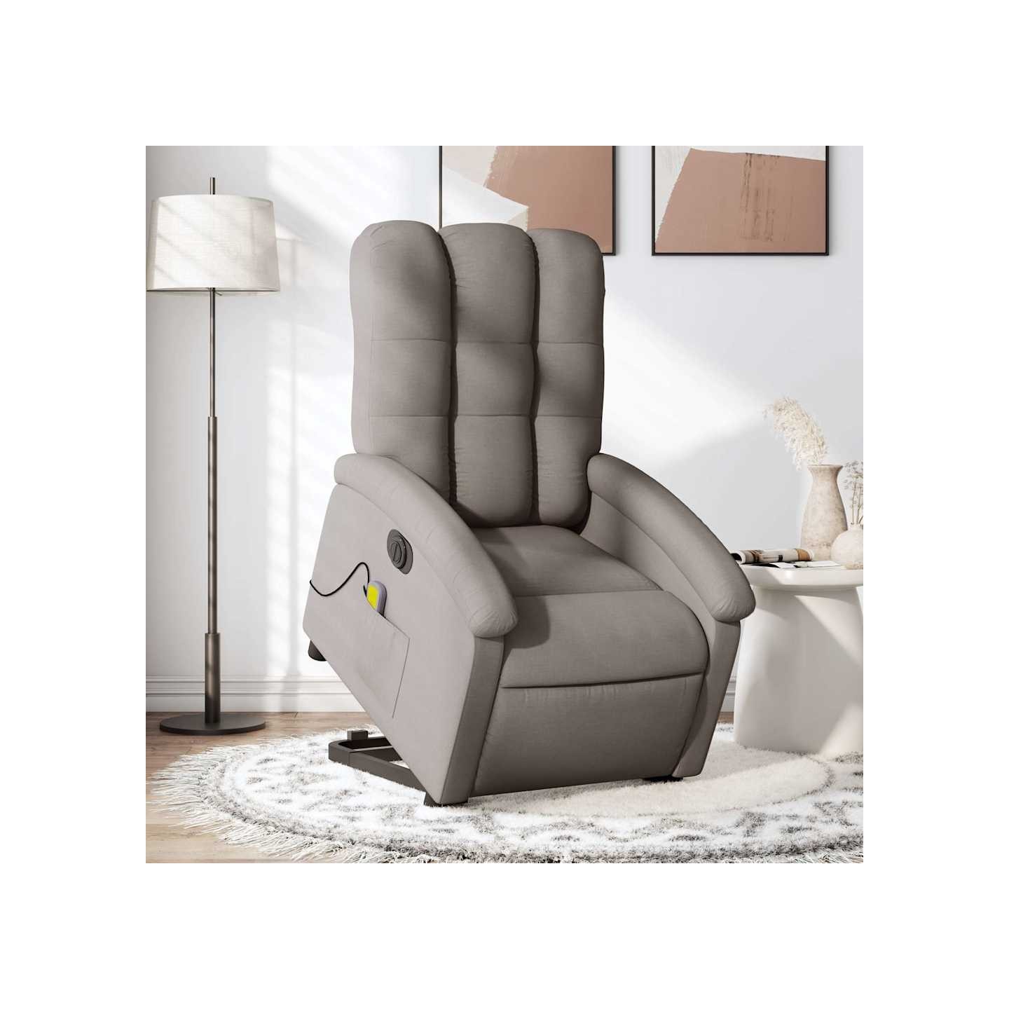 Fauteuil inclinable de massage électrique Taupe Tissu