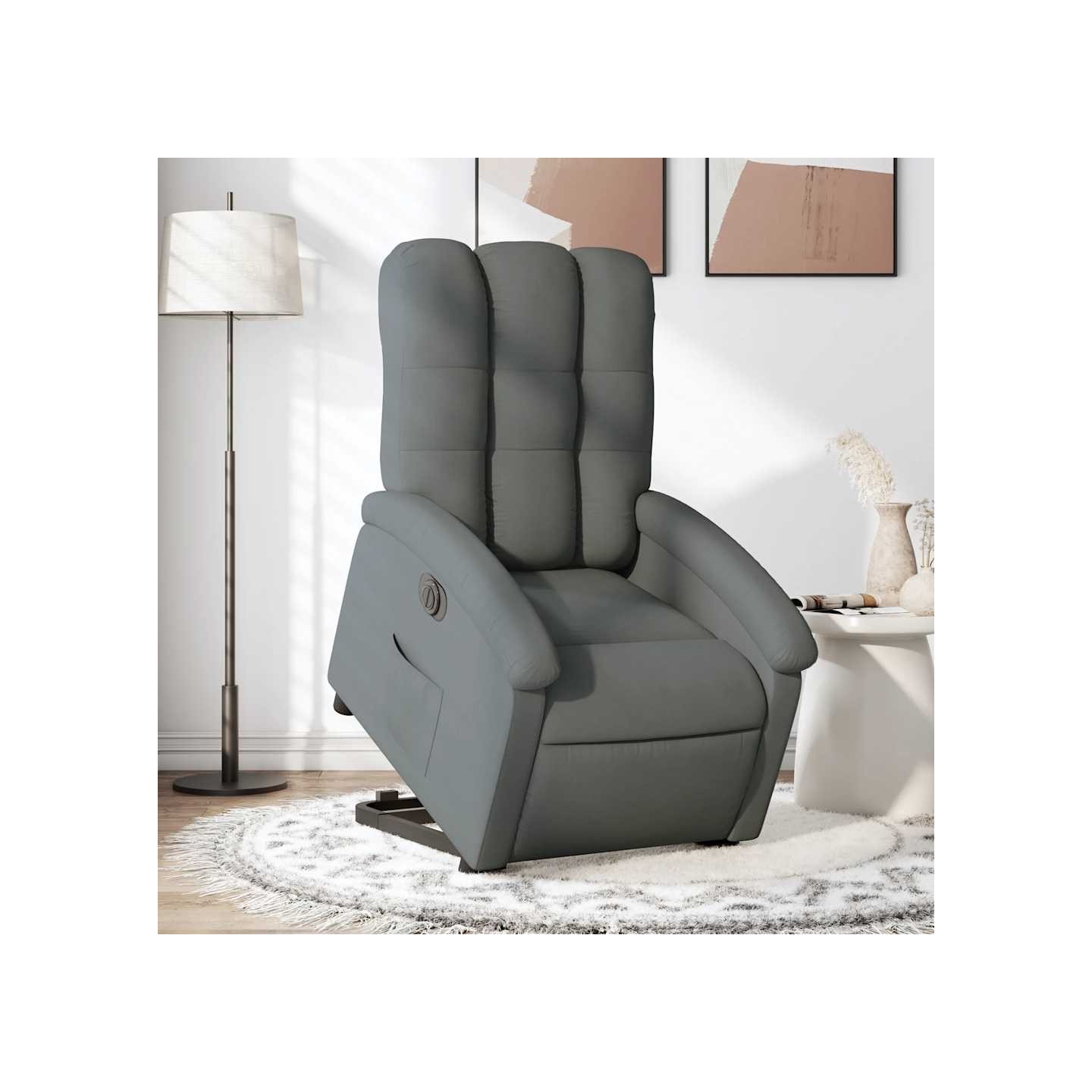 Fauteuil inclinable électrique gris foncé tissu