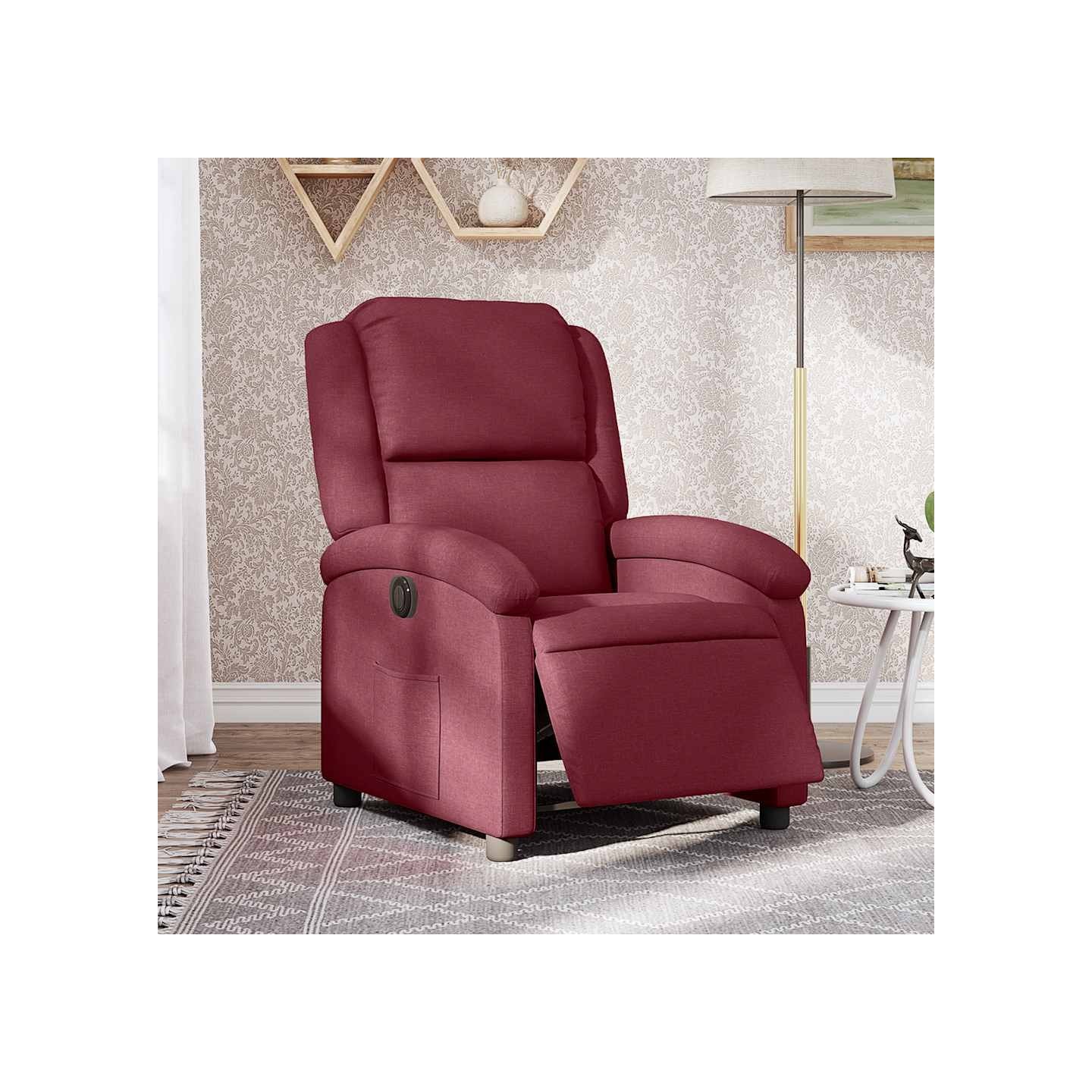Fauteuil inclinable électrique Rouge bordeaux Tissu