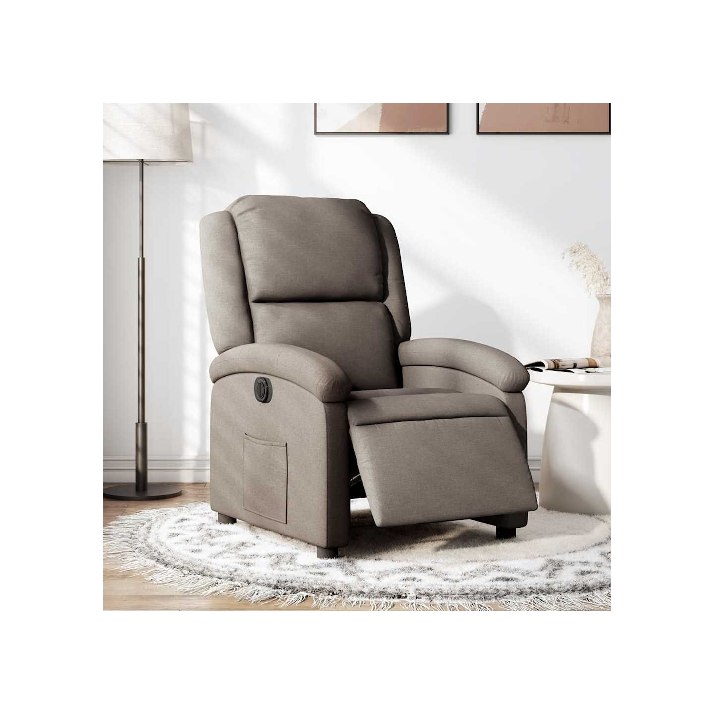 Fauteuil inclinable électrique Taupe Tissu