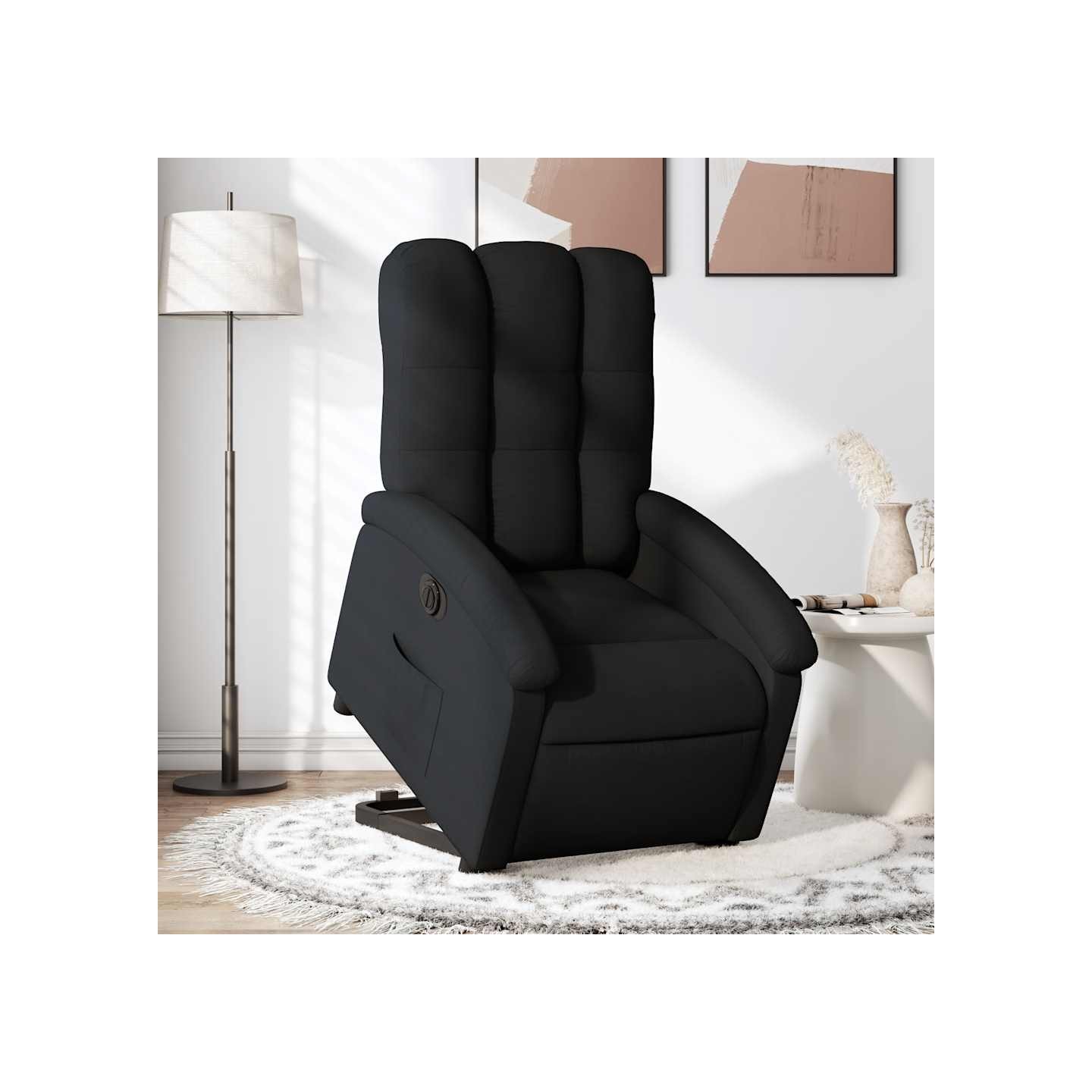 Fauteuil inclinable électrique noir tissu