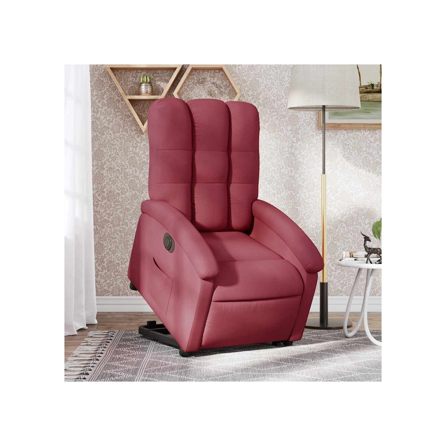 Fauteuil inclinable électrique rouge bordeaux tissu