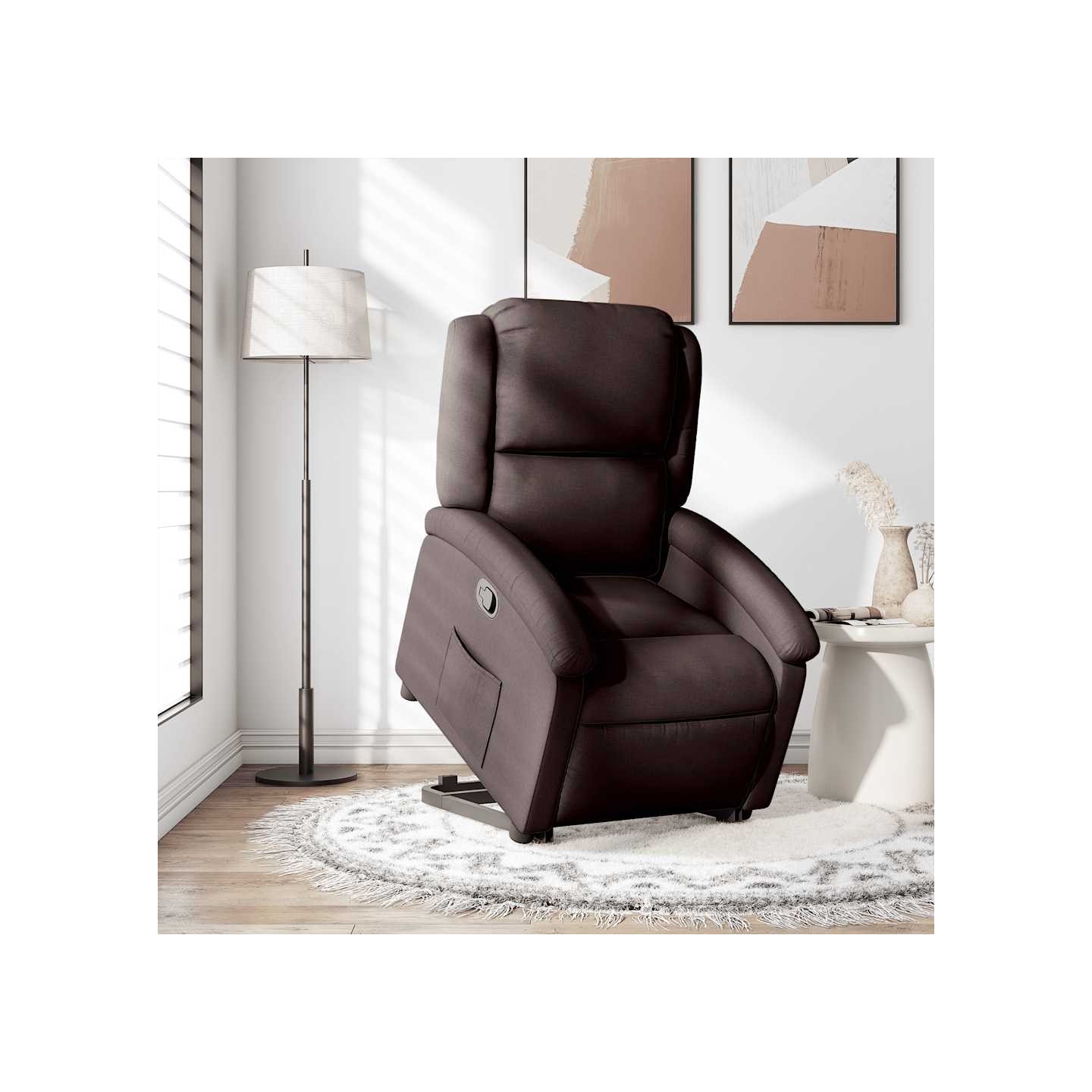 Fauteuil inclinable marron foncé tissu