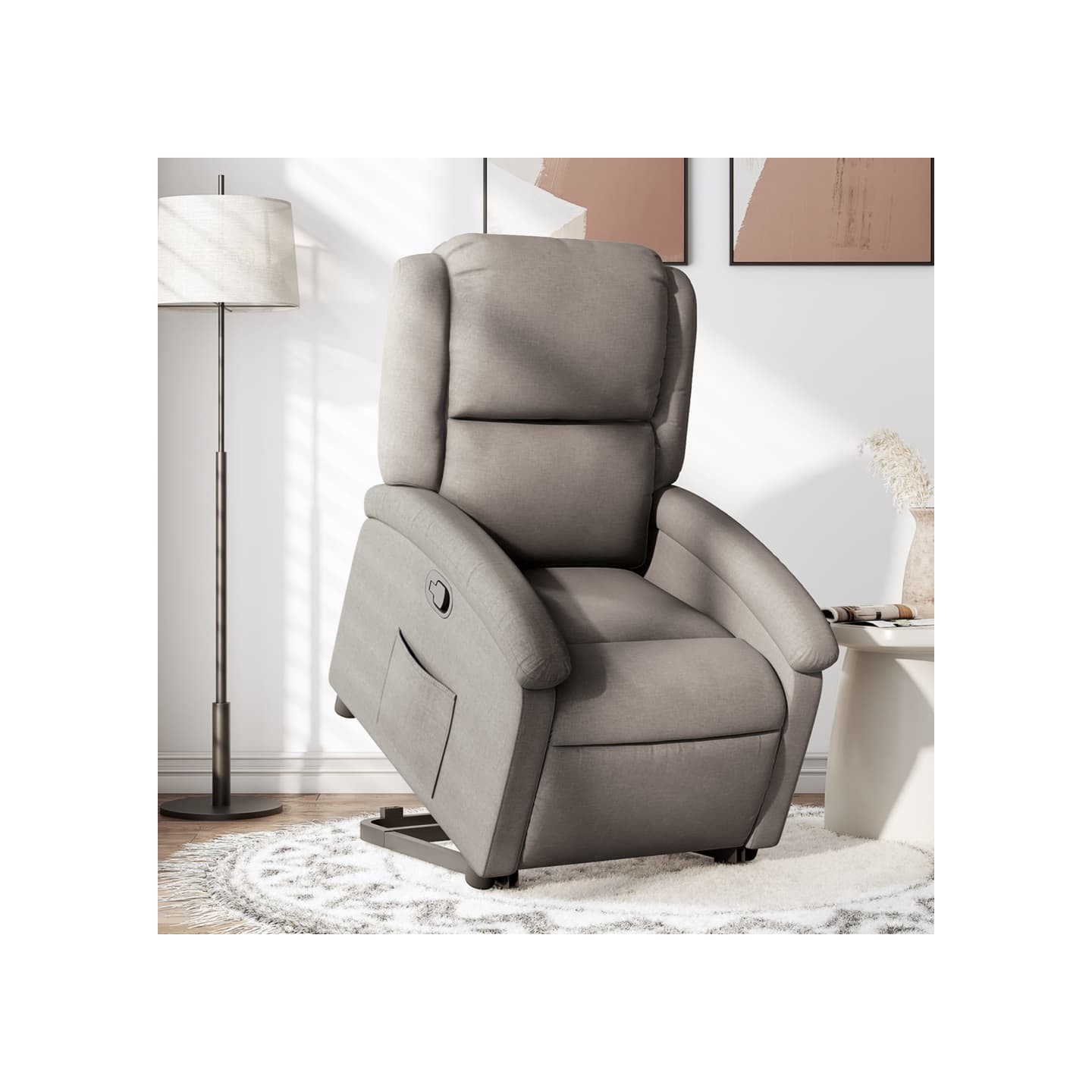 Fauteuil inclinable taupe tissu