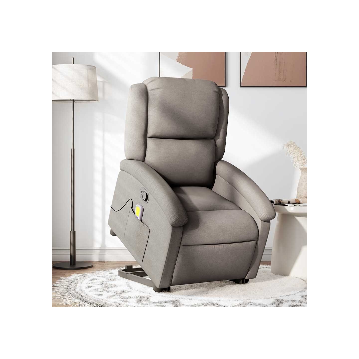 Fauteuil inclinable de massage Taupe Tissu