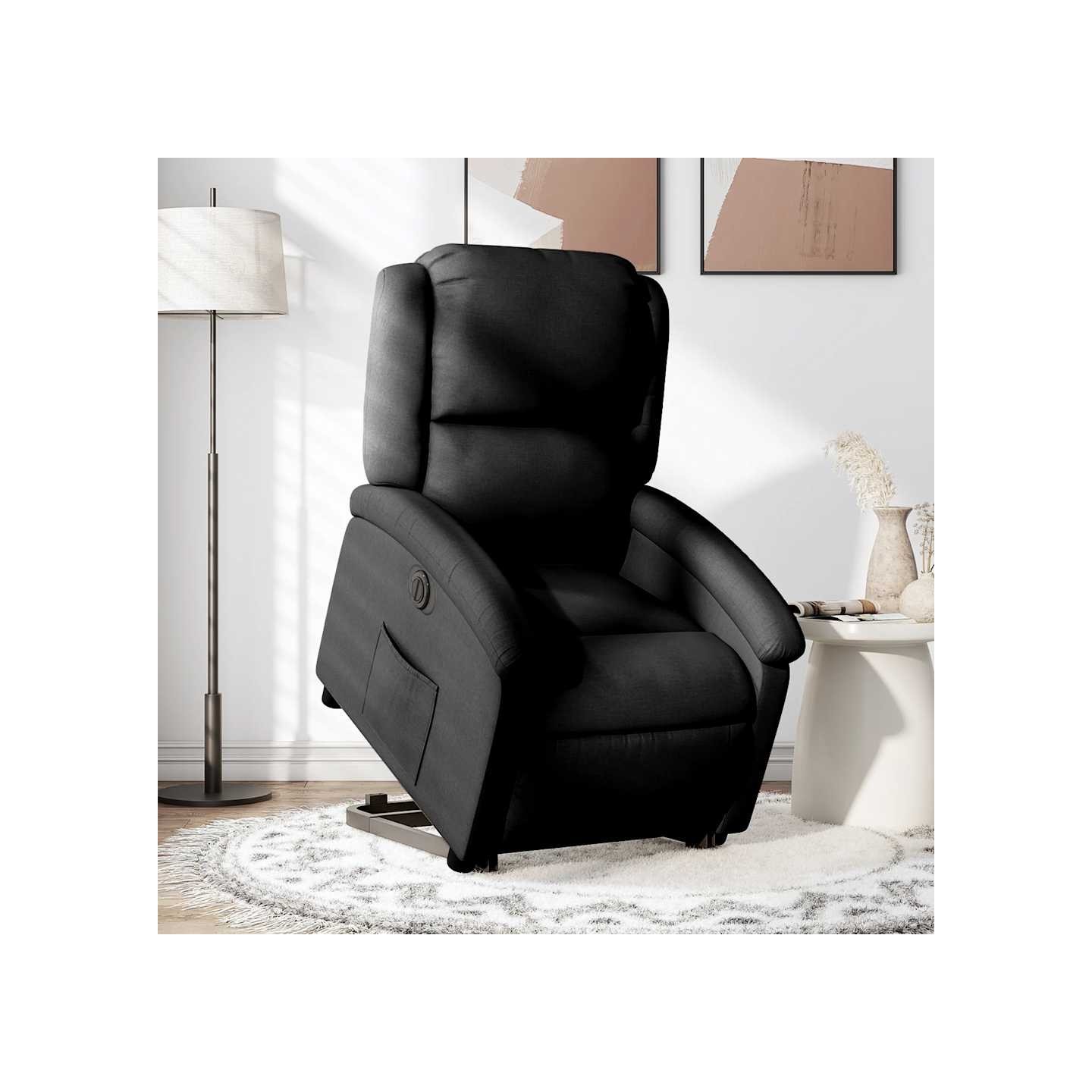 Fauteuil inclinable électrique noir tissu