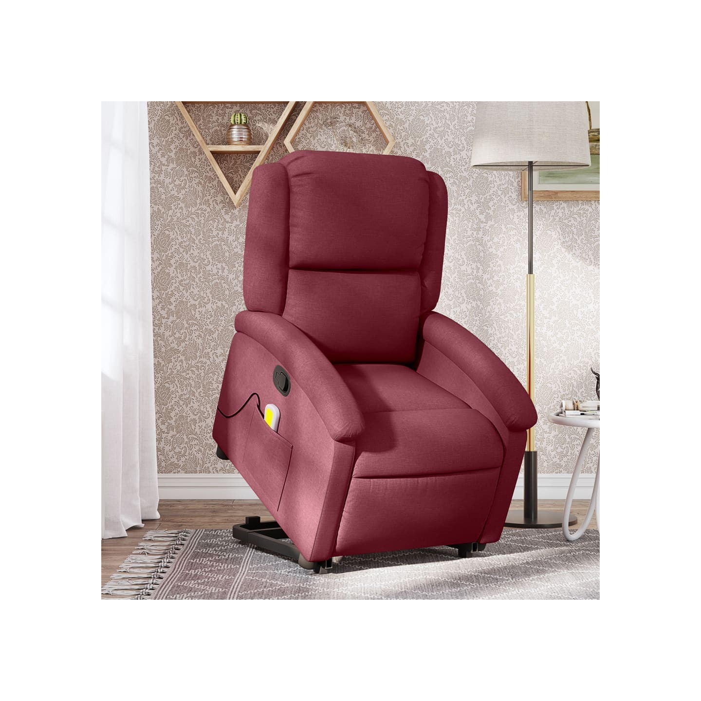Fauteuil inclinable de massage Rouge bordeaux Tissu