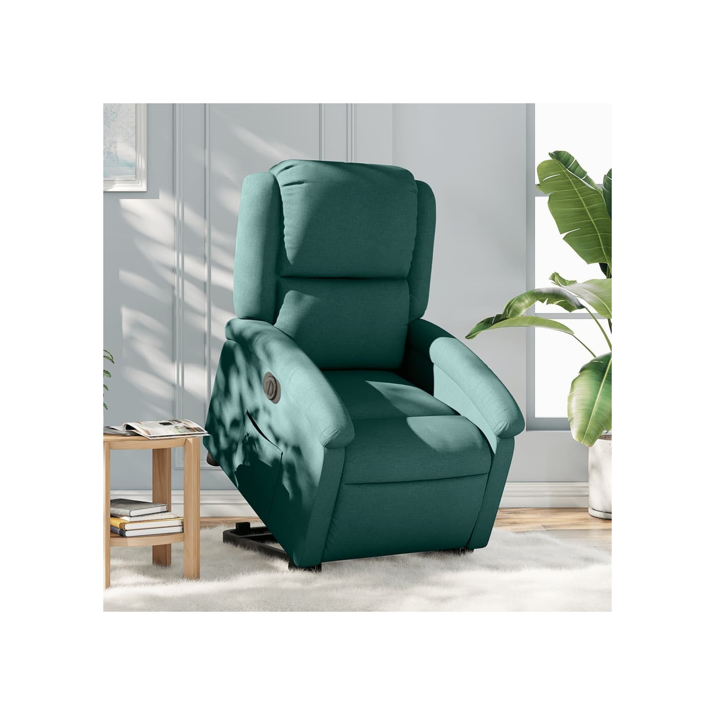 Fauteuil inclinable électrique vert foncé tissu