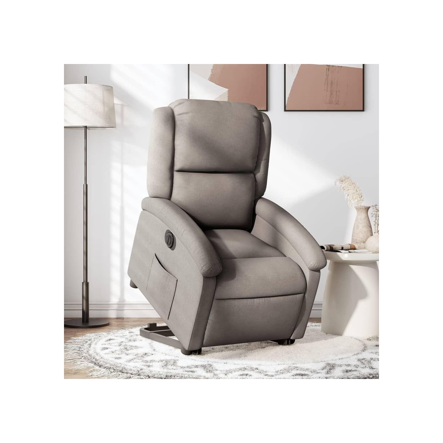 Fauteuil inclinable électrique taupe tissu