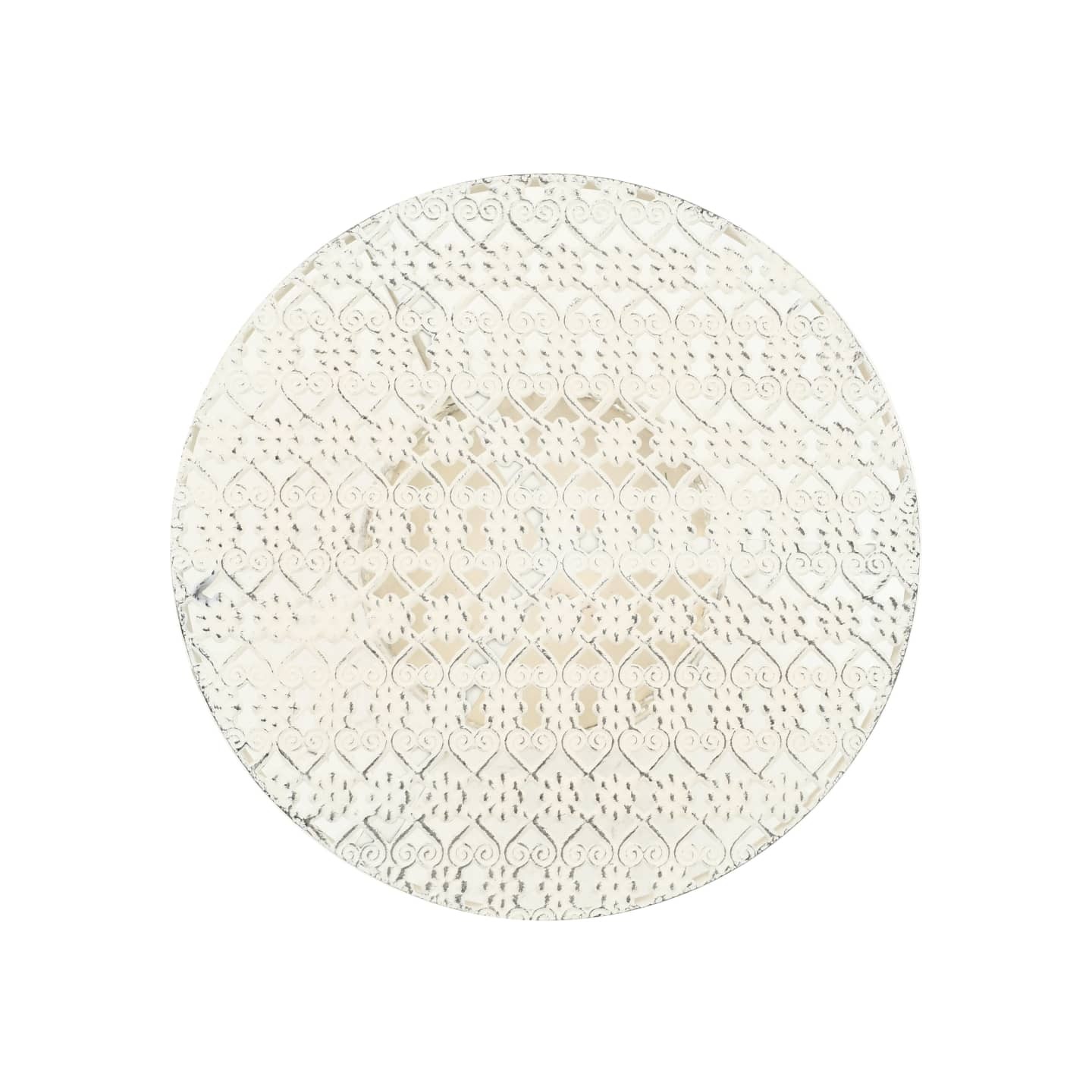 Table de bistro Style vintage Ronde Métal 40x70 cm Blanc