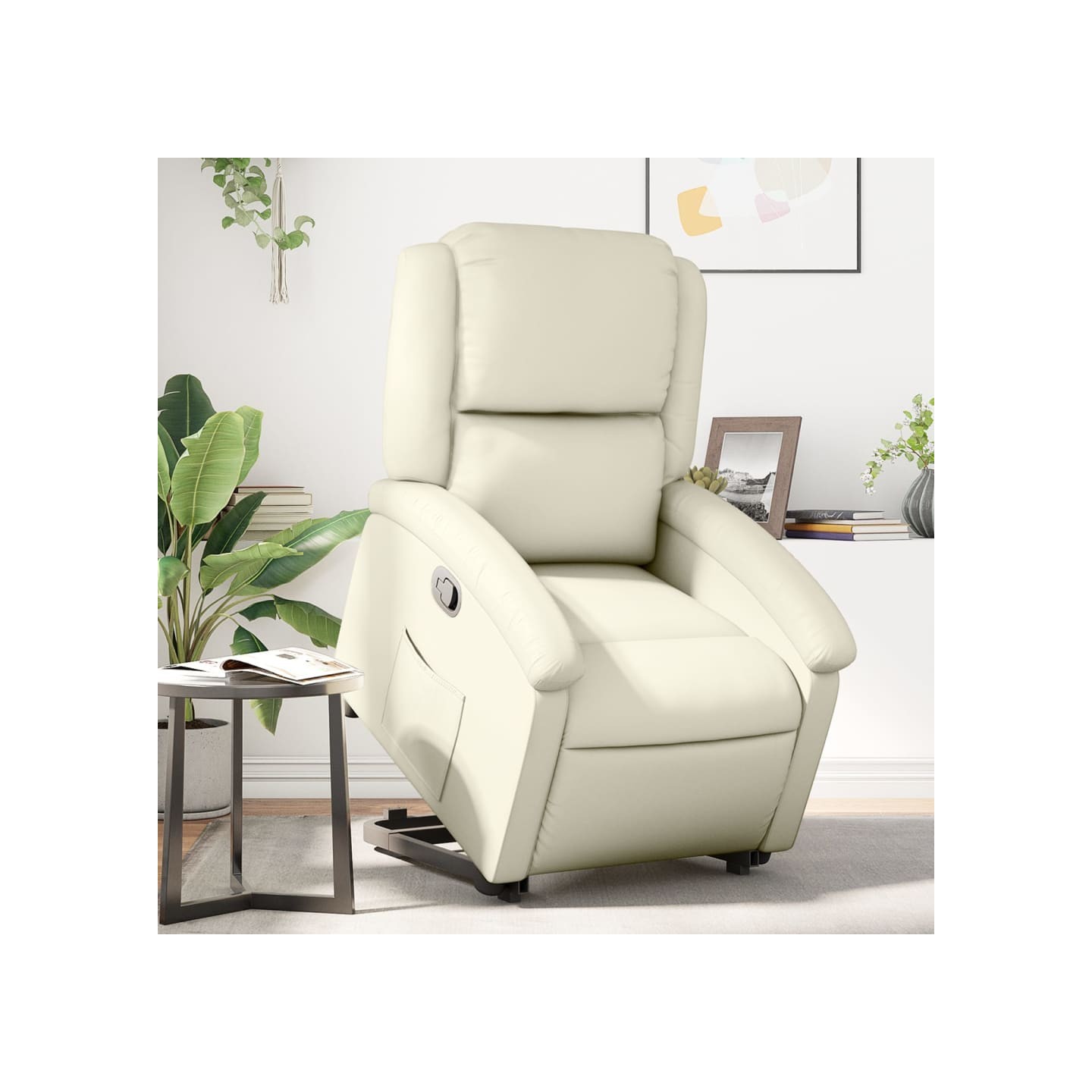 Fauteuil inclinable Crème Similicuir