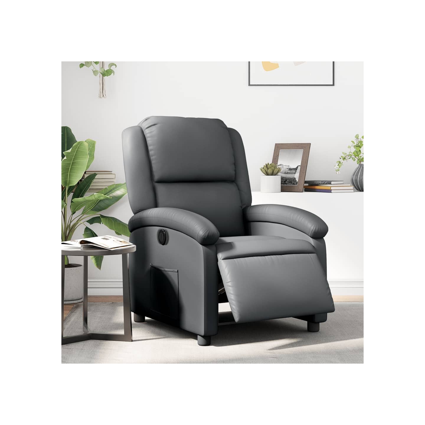 Fauteuil inclinable électrique Gris Similicuir