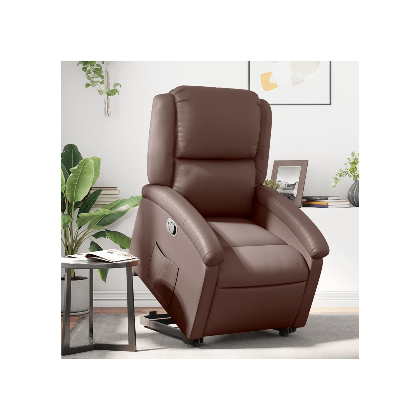 Fauteuil inclinable marron similicuir