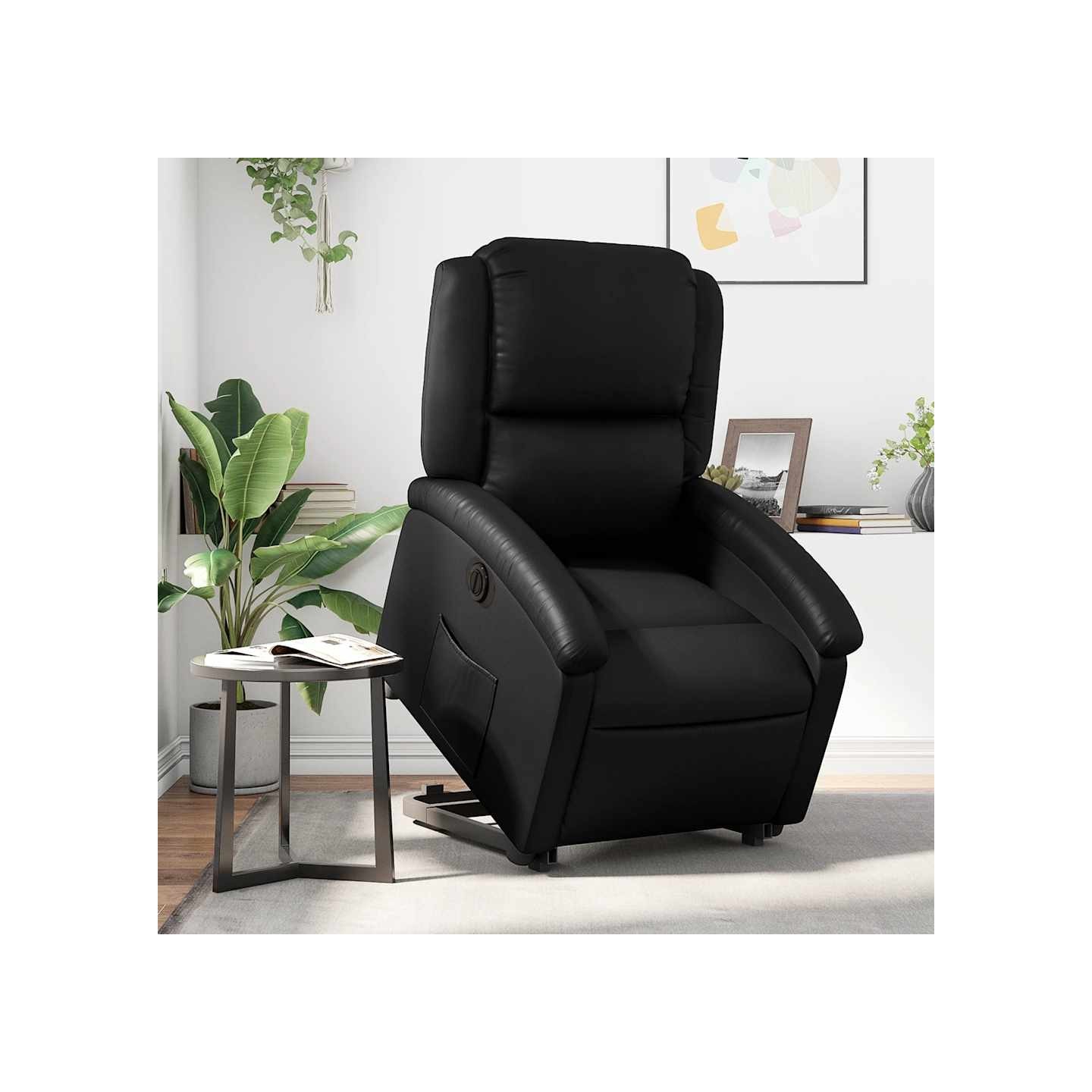 Fauteuil inclinable électrique noir similicuir
