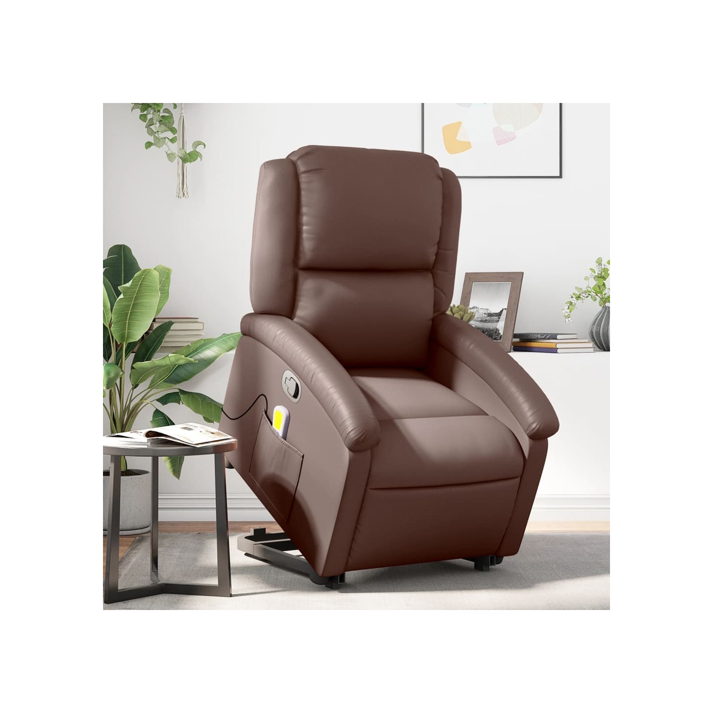 Fauteuil inclinable de massage Marron Similicuir