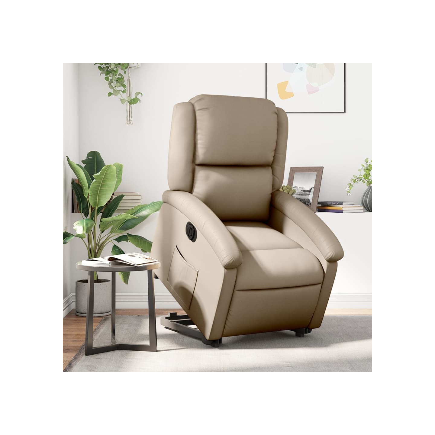 Fauteuil inclinable électrique cappuccino similicuir