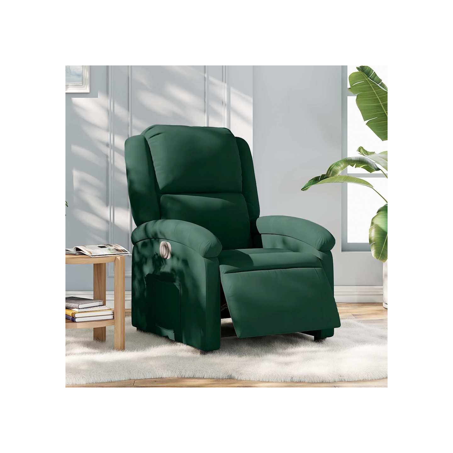 Fauteuil inclinable électrique vert foncé velours
