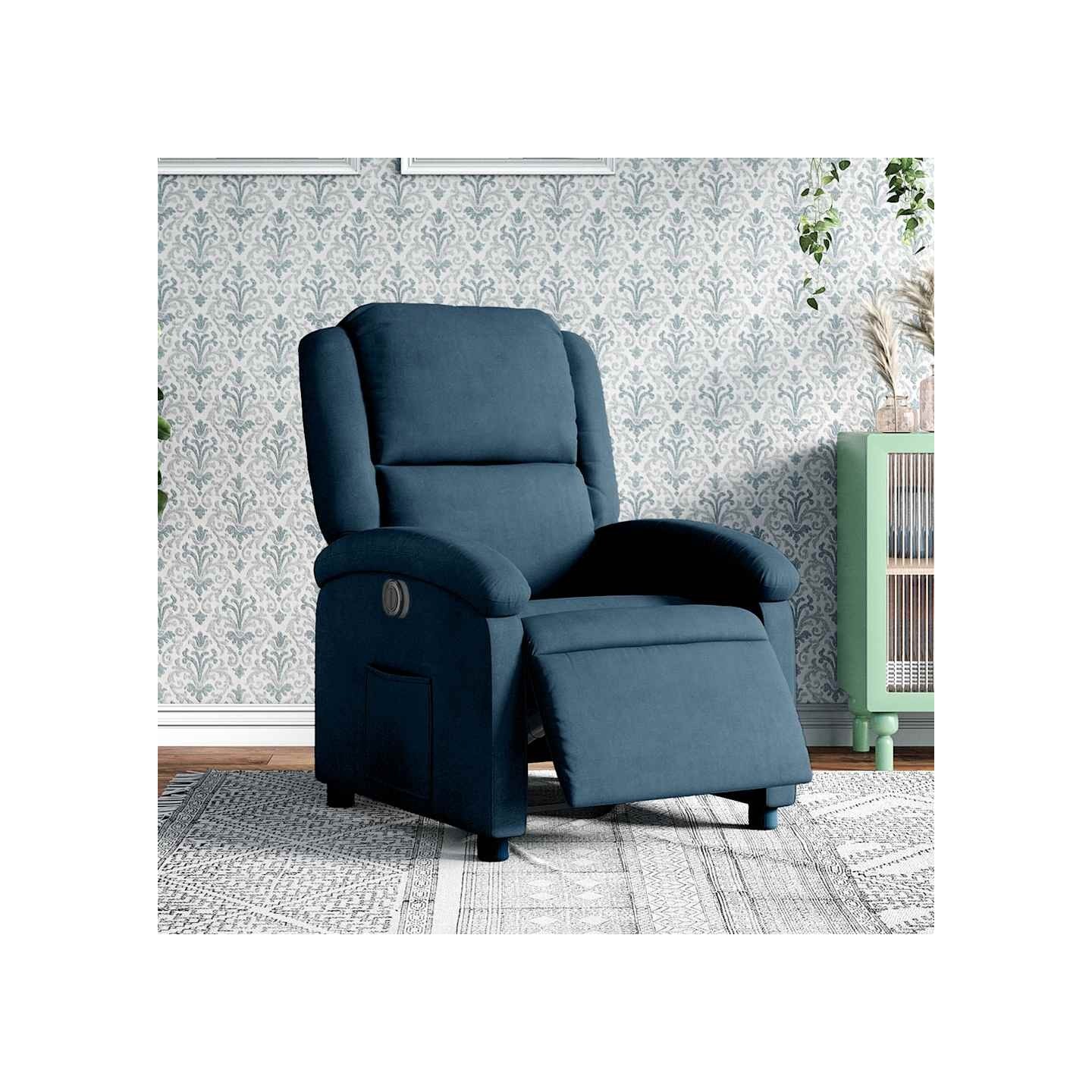 Fauteuil inclinable électrique bleu velours