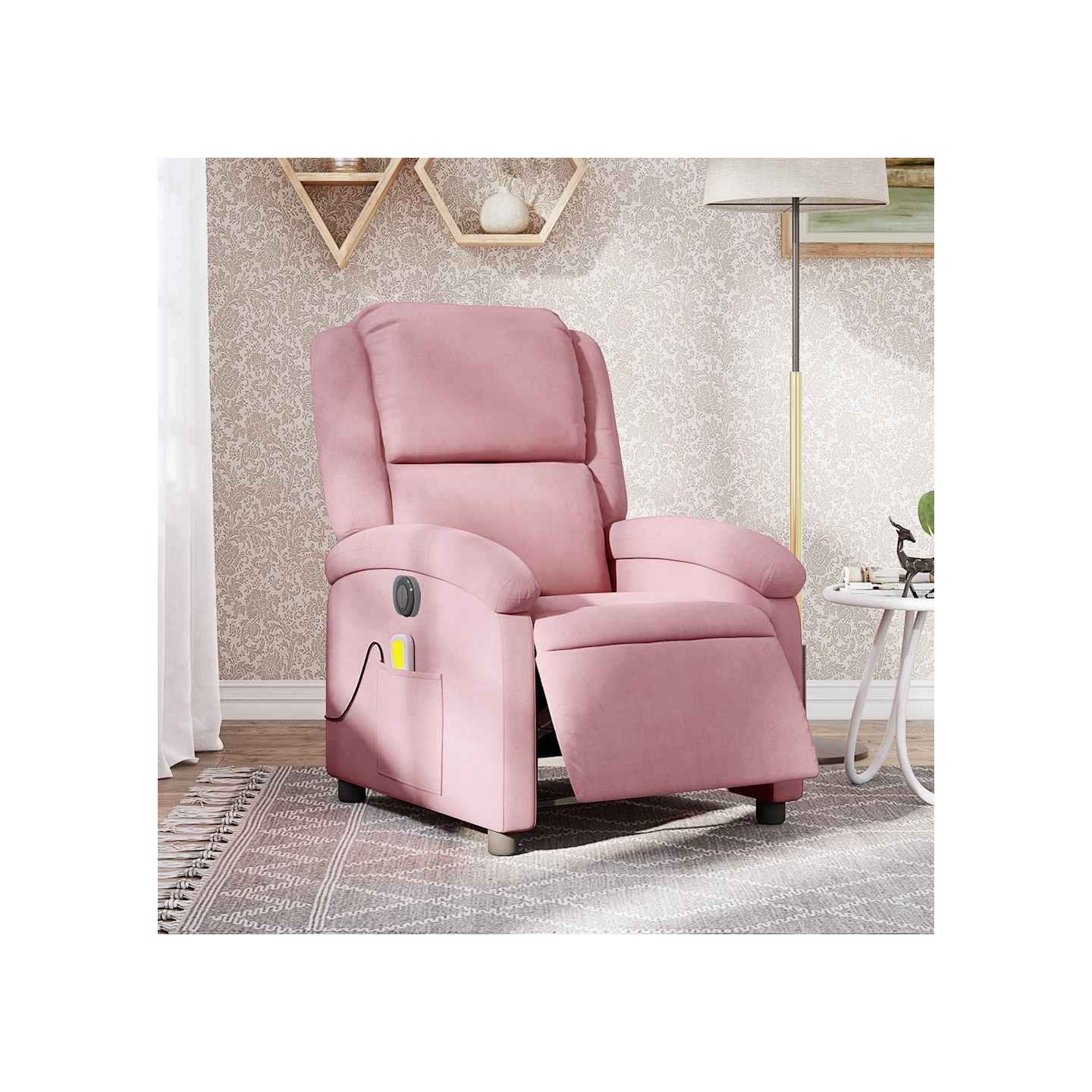 Fauteuil inclinable de massage électrique rose velours