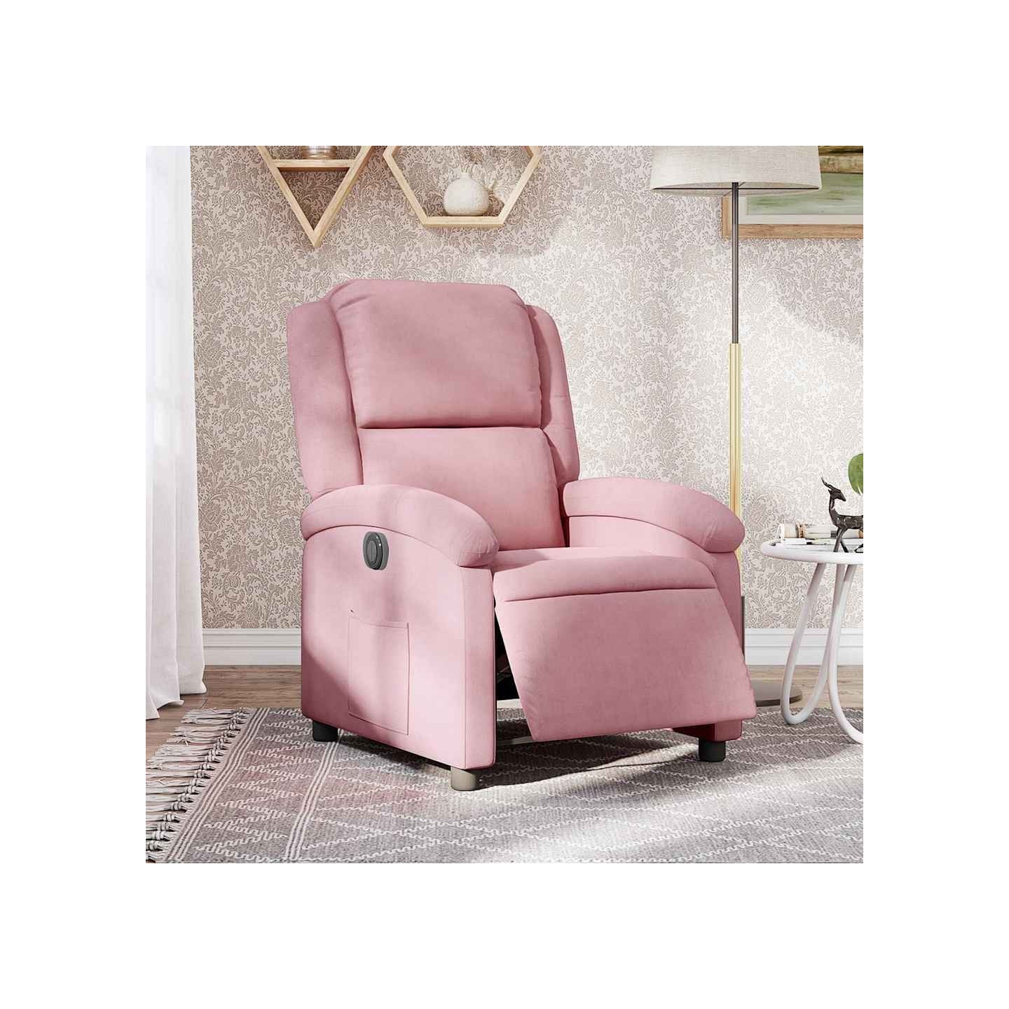 Fauteuil inclinable électrique Rose Velours