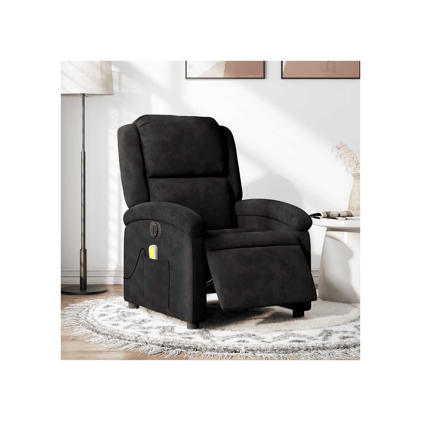 Fauteuil inclinable de massage électrique noir velours