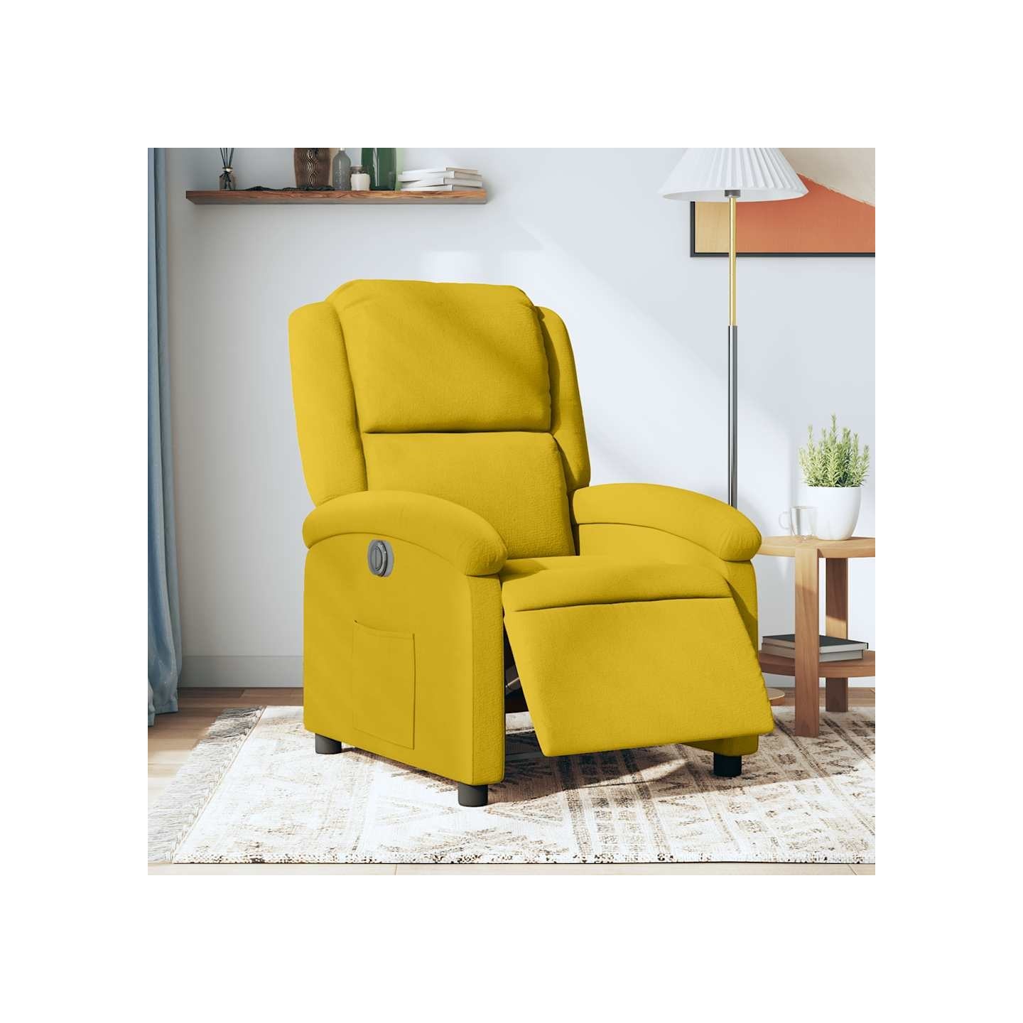Fauteuil inclinable électrique jaune velours
