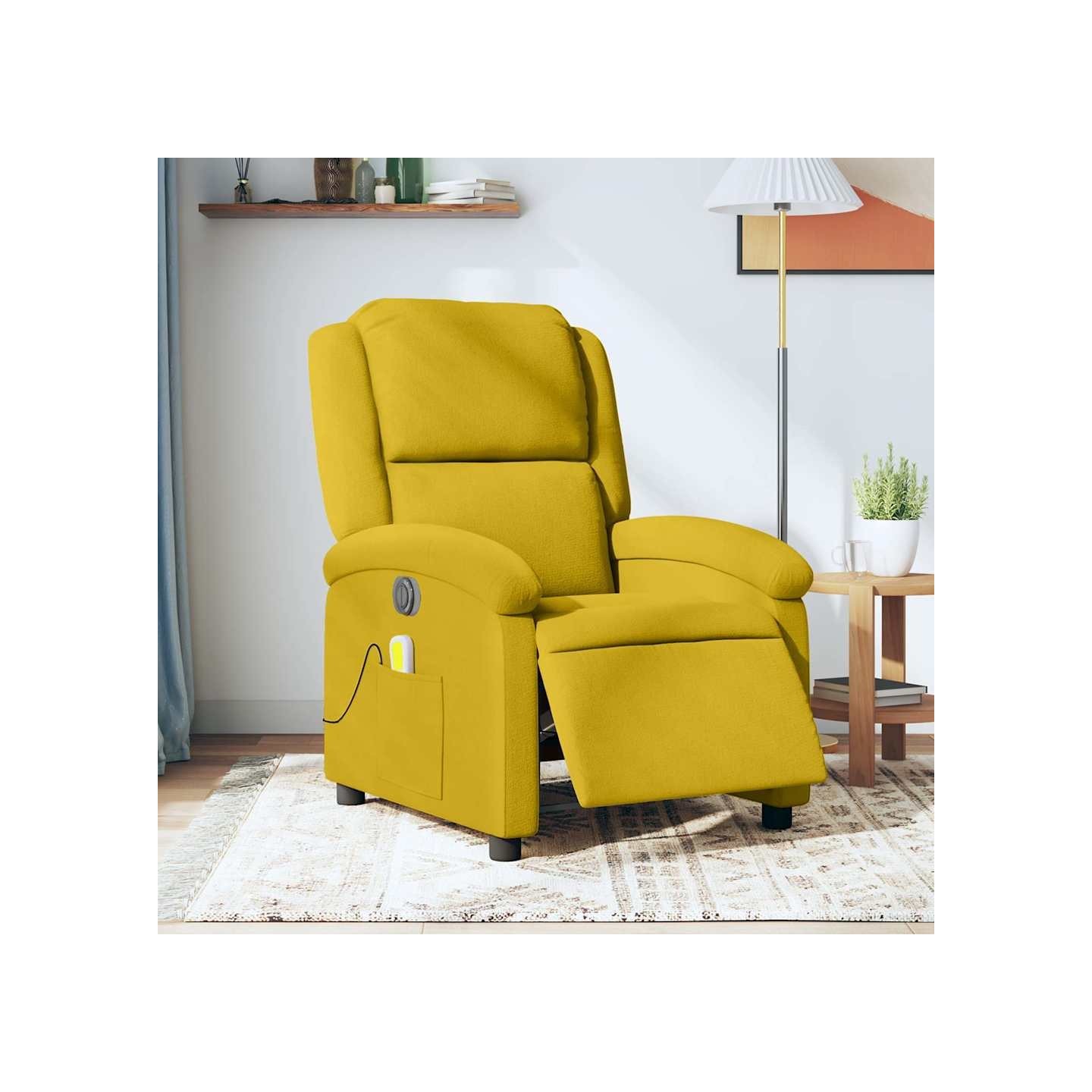 Fauteuil inclinable de massage électrique jaune velours
