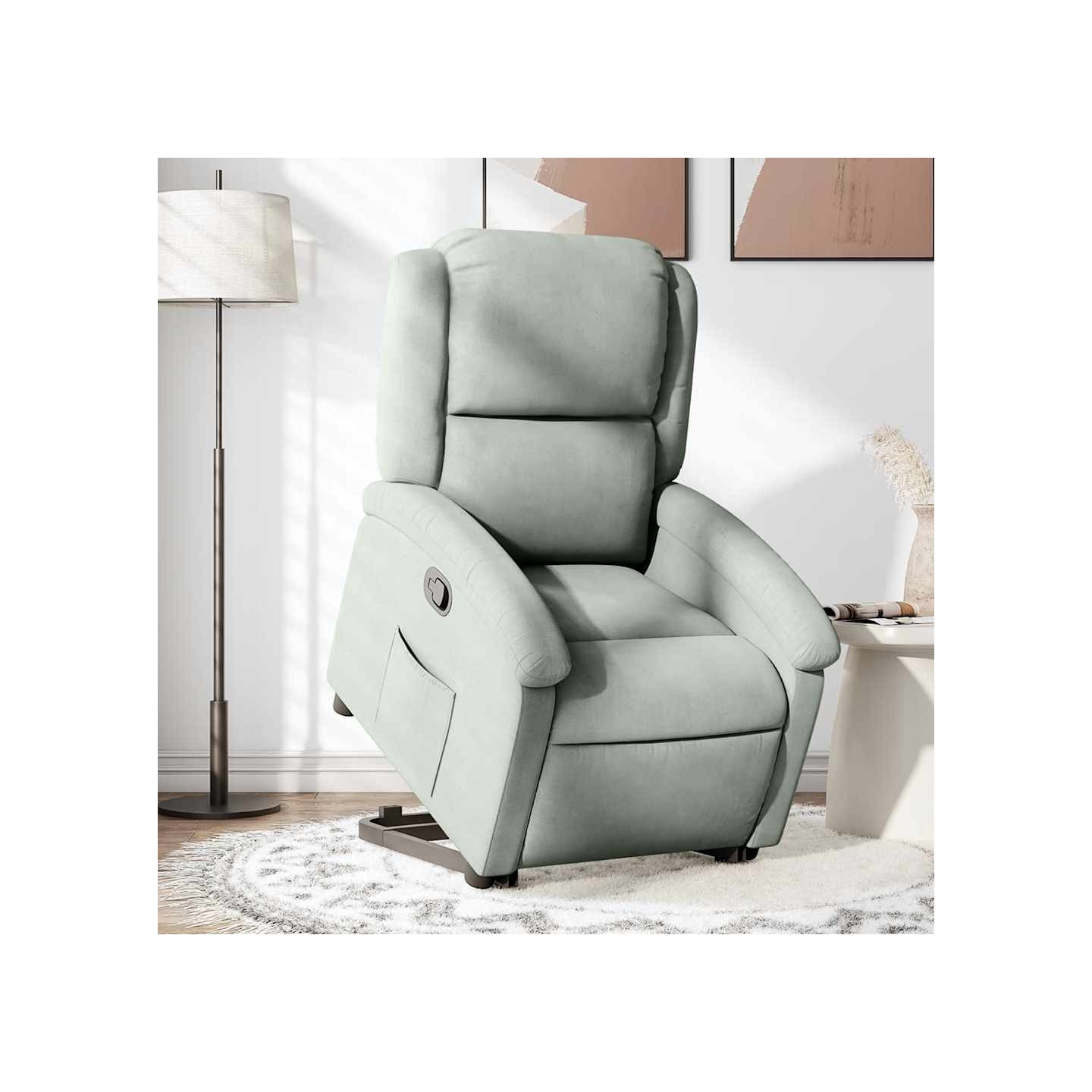 Fauteuil inclinable Gris clair Velours