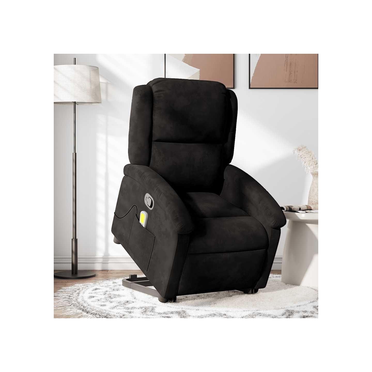 Fauteuil de massage inclinable Noir Velours
