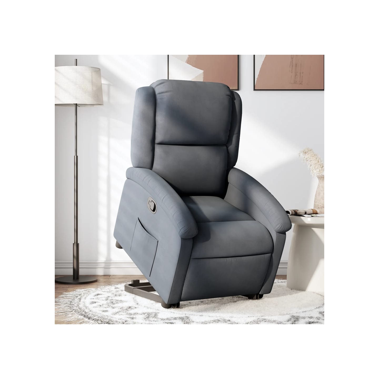 Fauteuil inclinable Gris foncé Velours