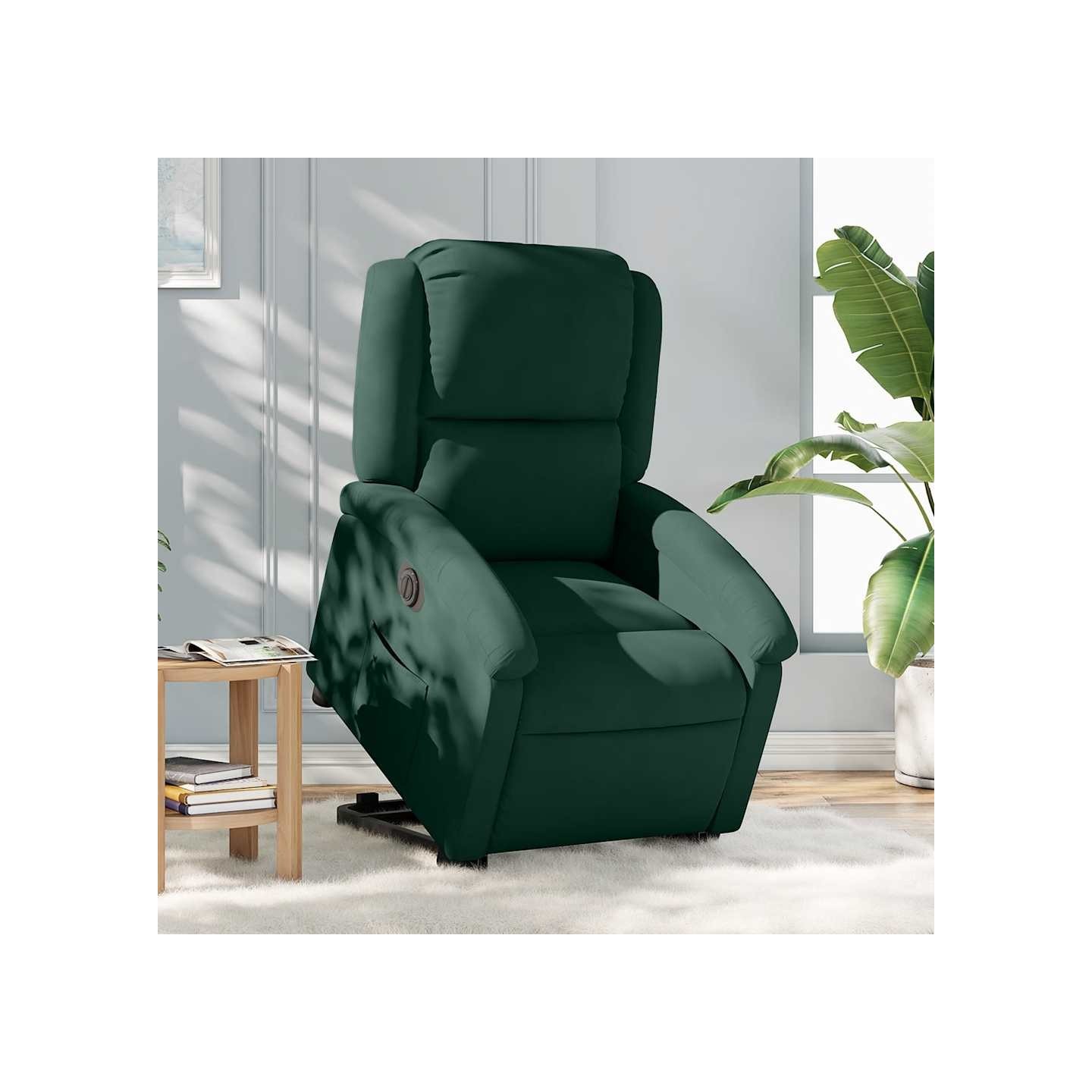 Fauteuil inclinable électrique vert foncé velours