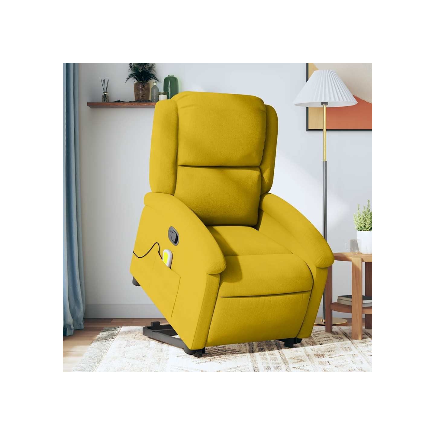 Fauteuil de massage inclinable Jaune Velours