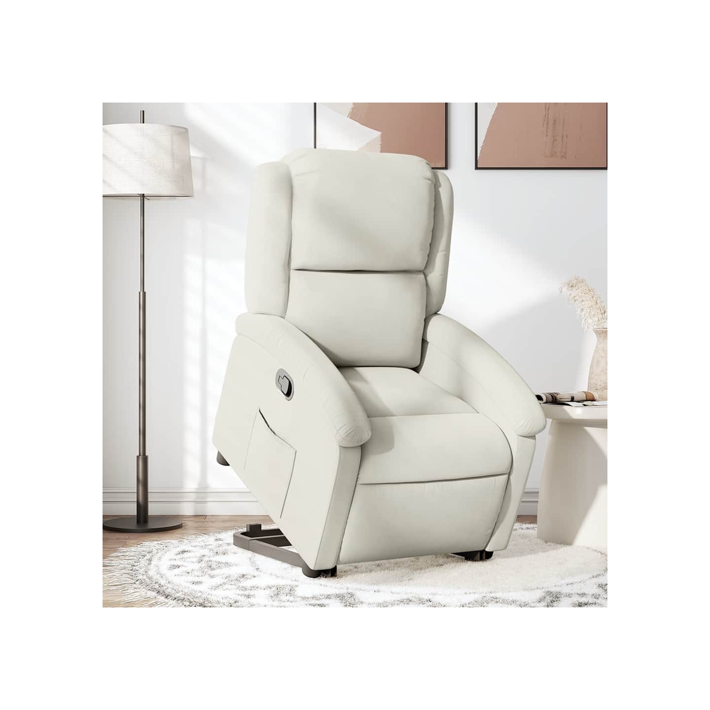 Fauteuil inclinable Crème Velours