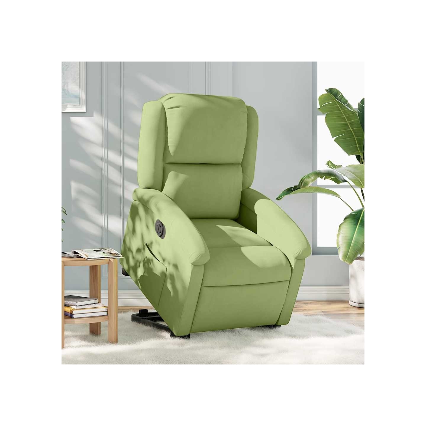 Fauteuil inclinable électrique vert clair velours